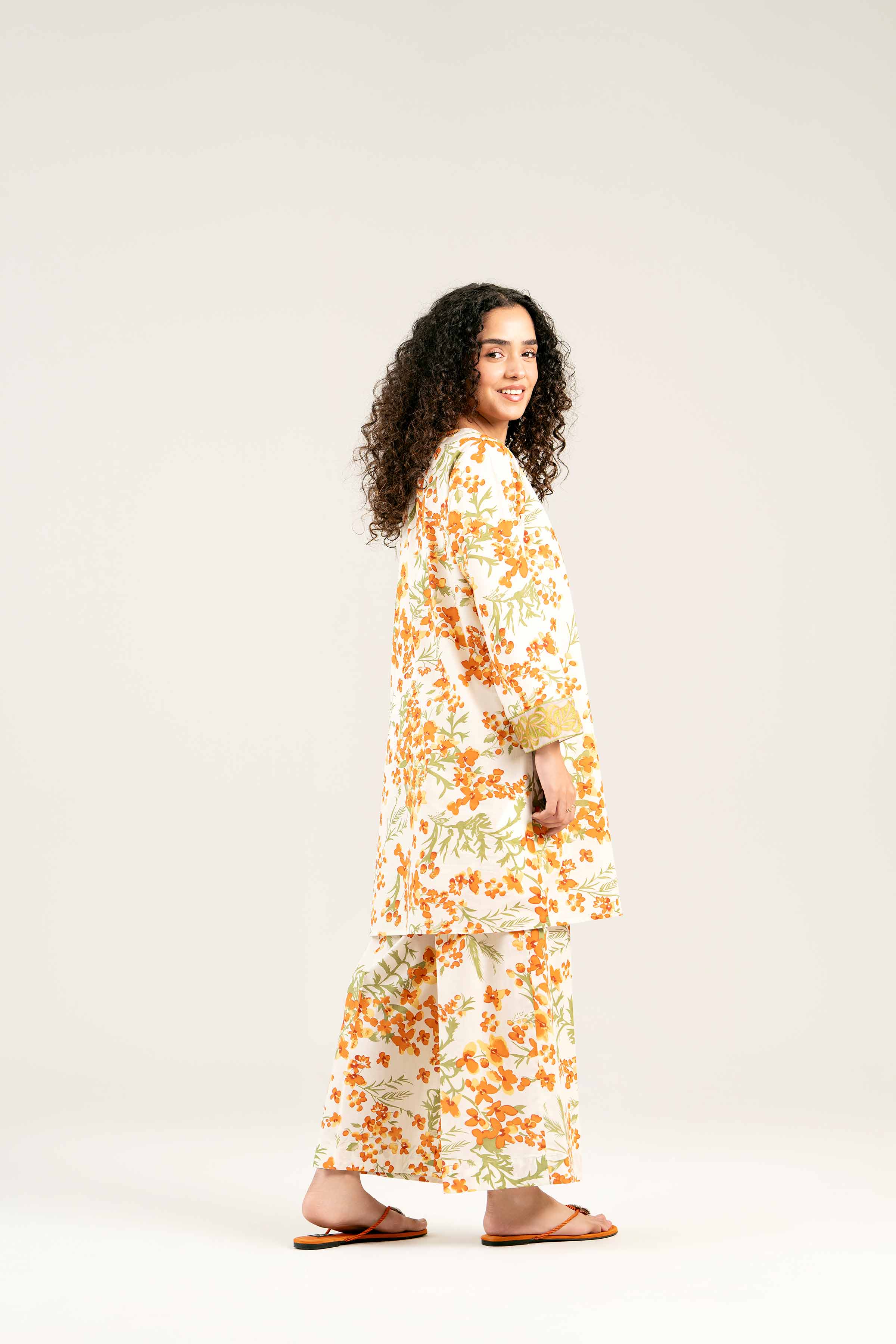 2 Piece - Printed Embroidered Suit - PS25-13