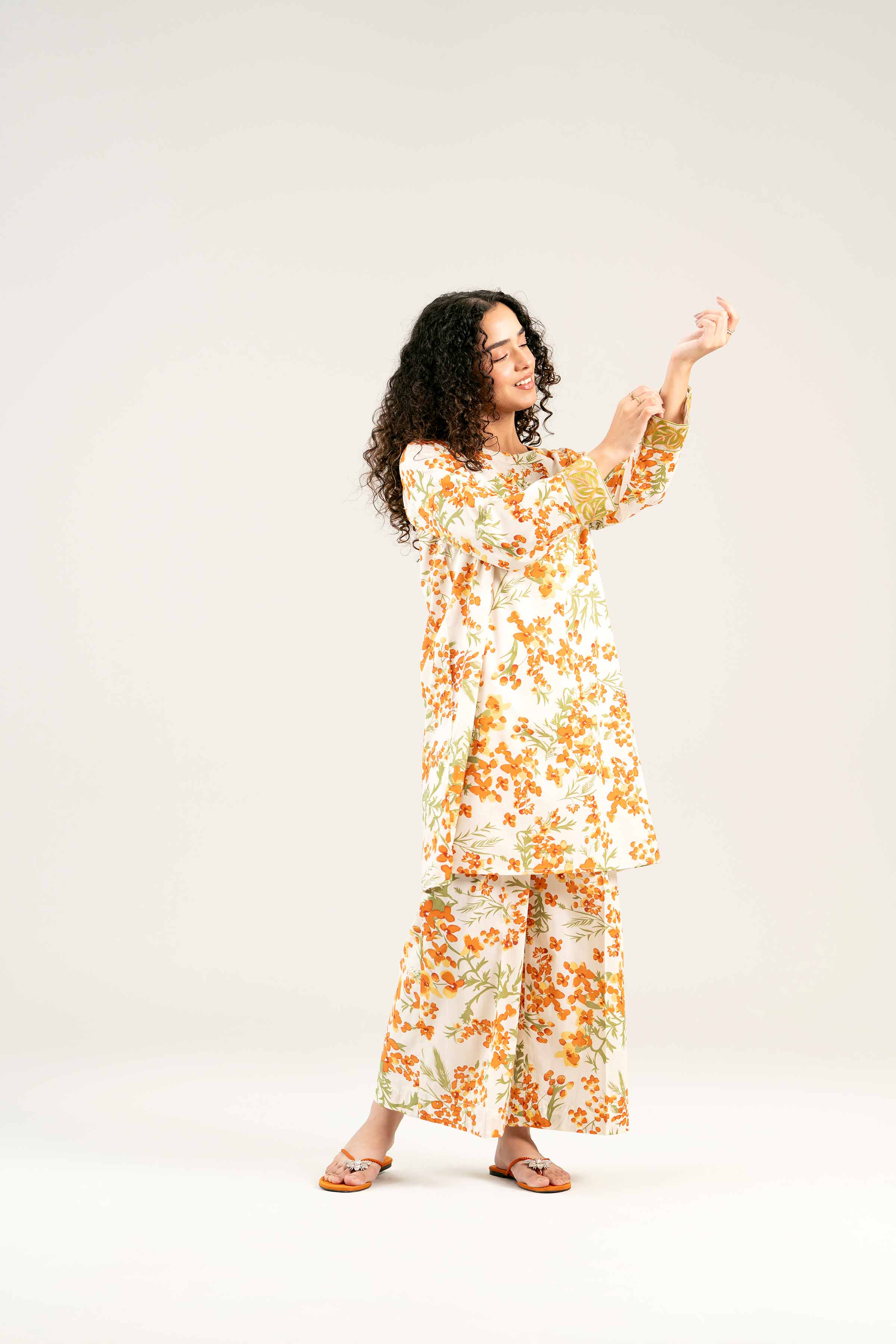 2 Piece - Printed Embroidered Suit - PS25-13