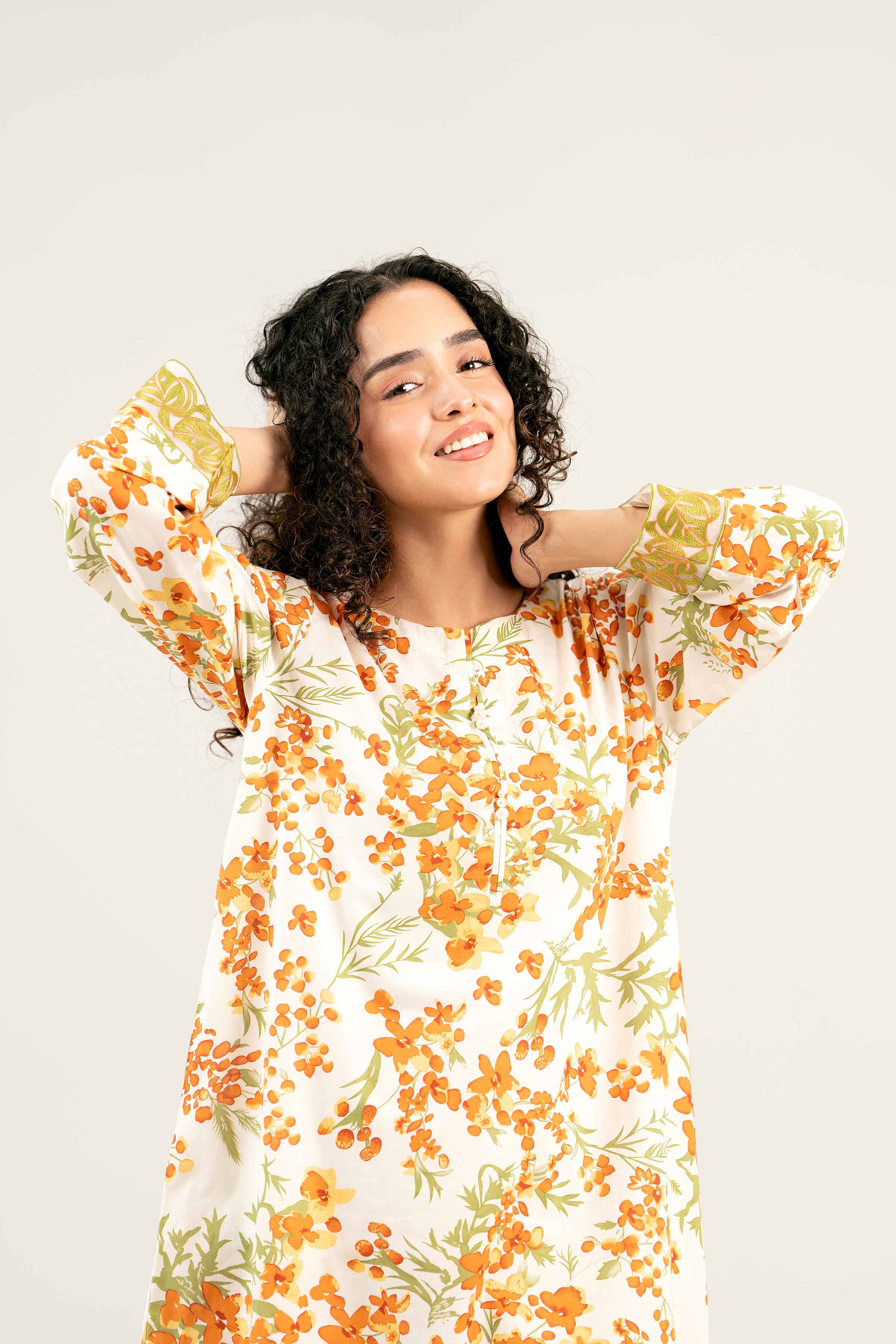 2 Piece - Printed Embroidered Suit - PS25-13