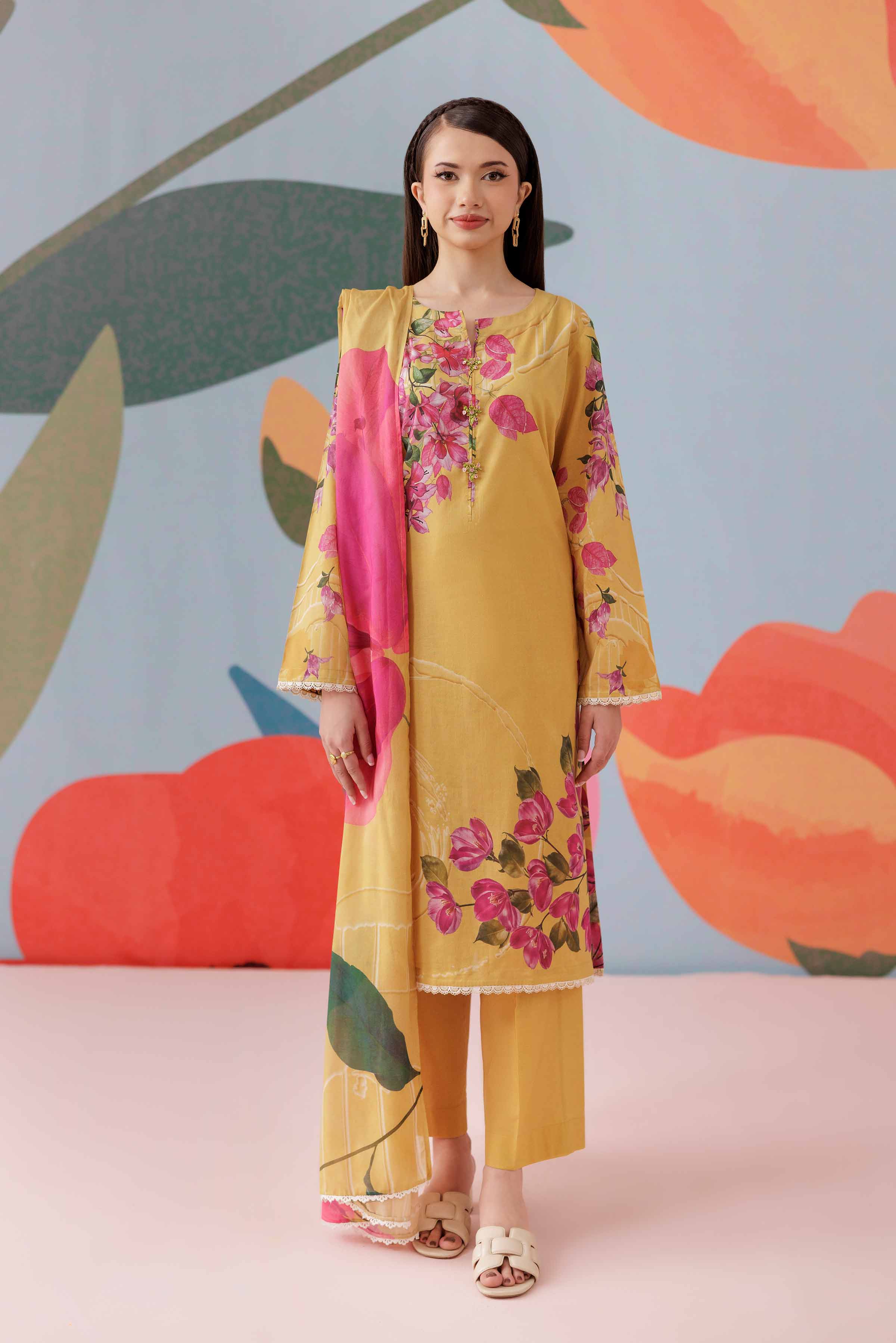 3 Piece - Printed Suit - PS25-133