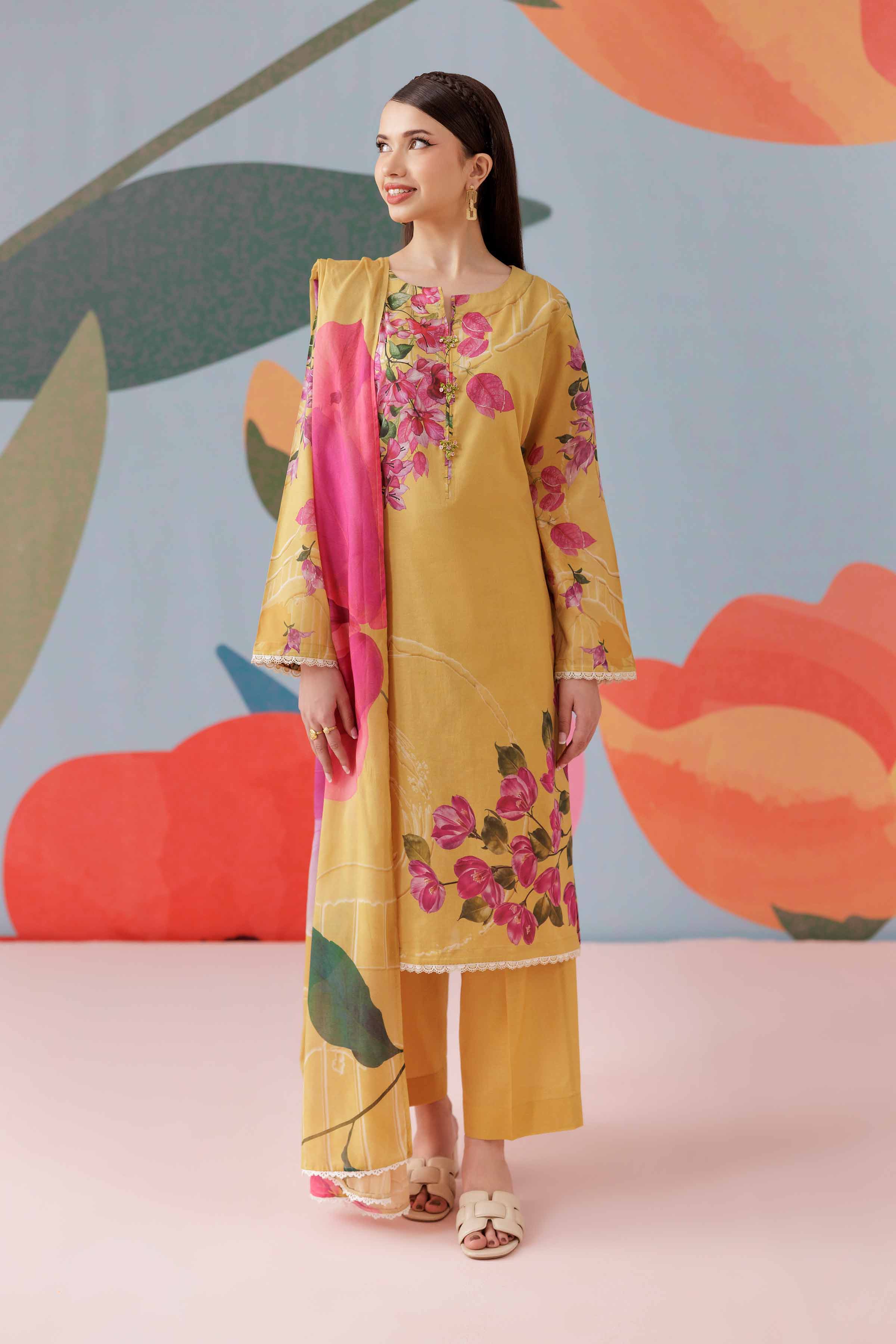 3 Piece - Printed Suit - PS25-133