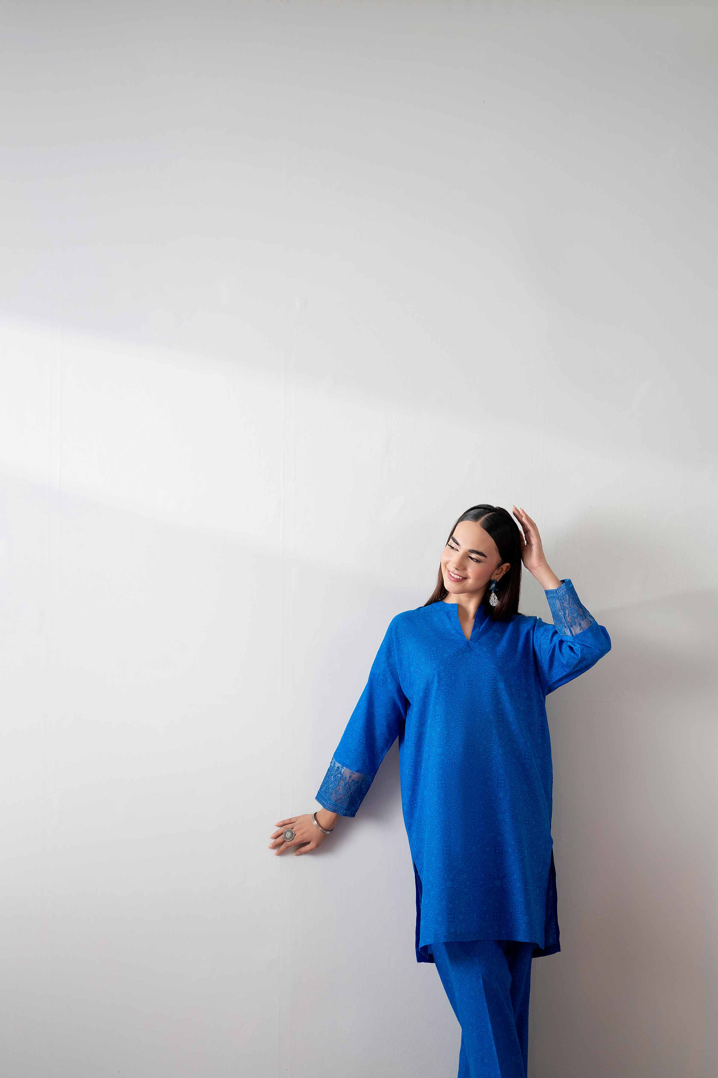 2 Piece - Printed Embroidered Suit - PS25-179