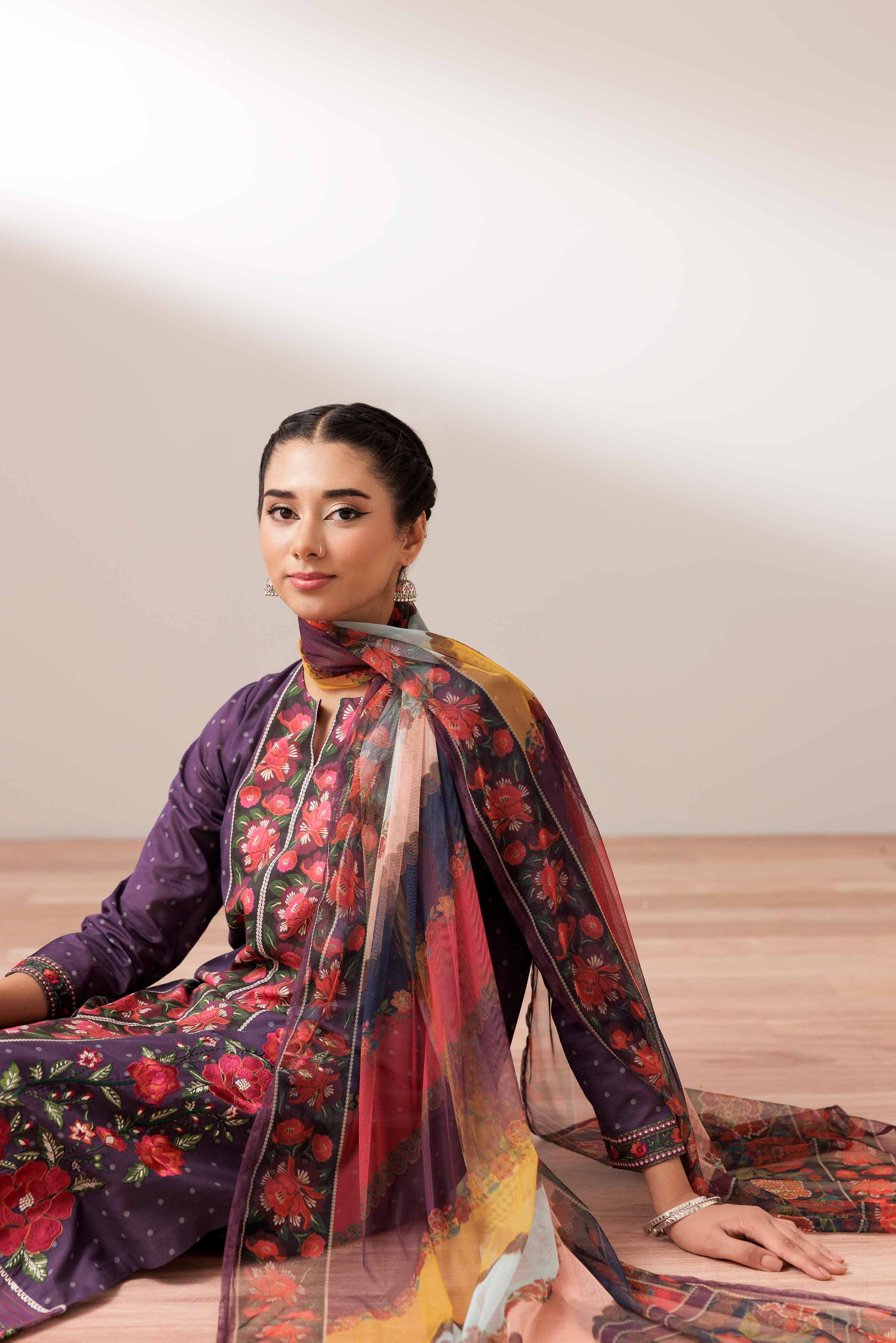 3 Piece - Printed Embroidered Suit - PS25-245 - for Women - Pret Collection | Nishat | Shop Online