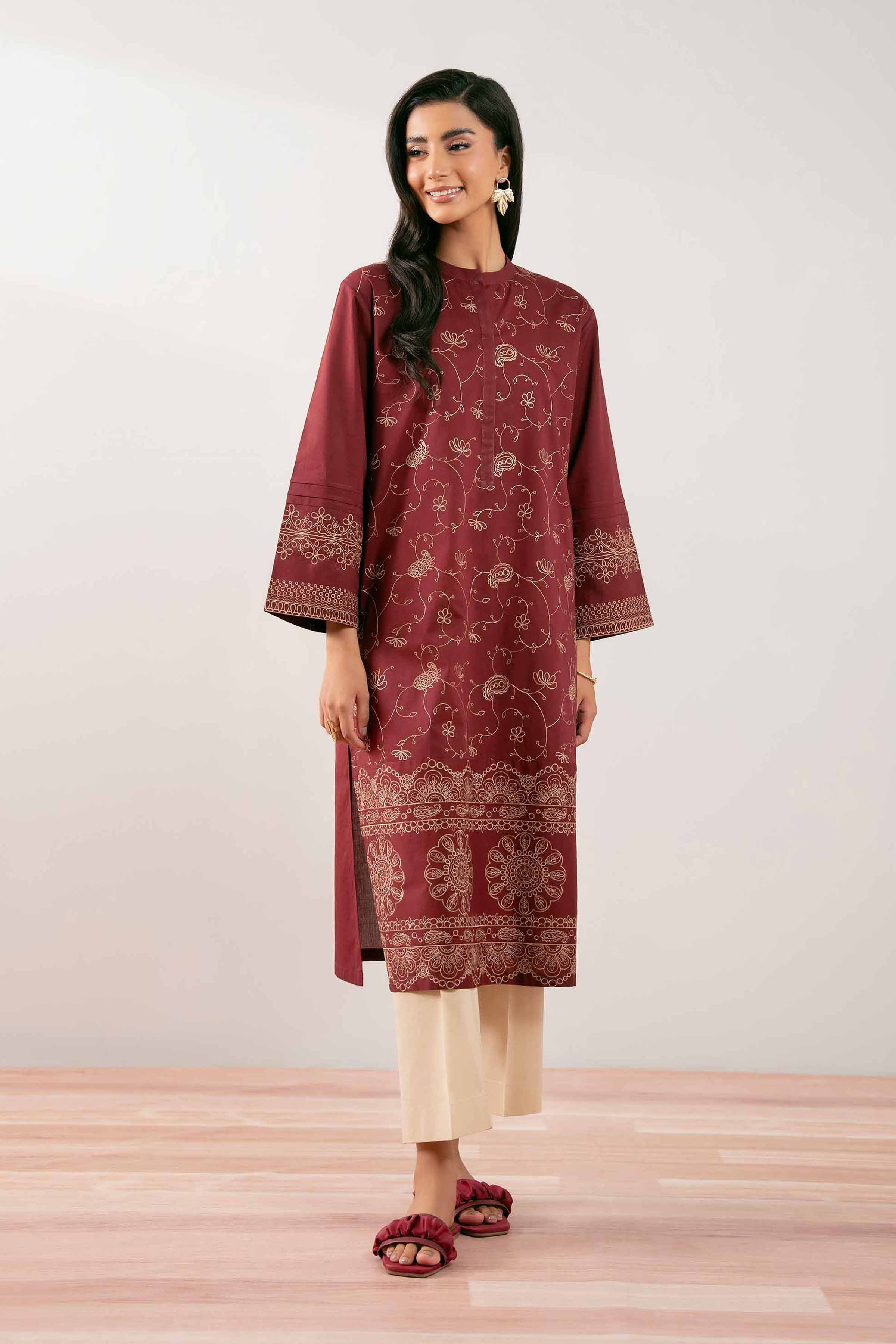 1 Piece - Embroidered Shirt - PS25-264 - for Women - Pret Collection | Nishat | Shop Online