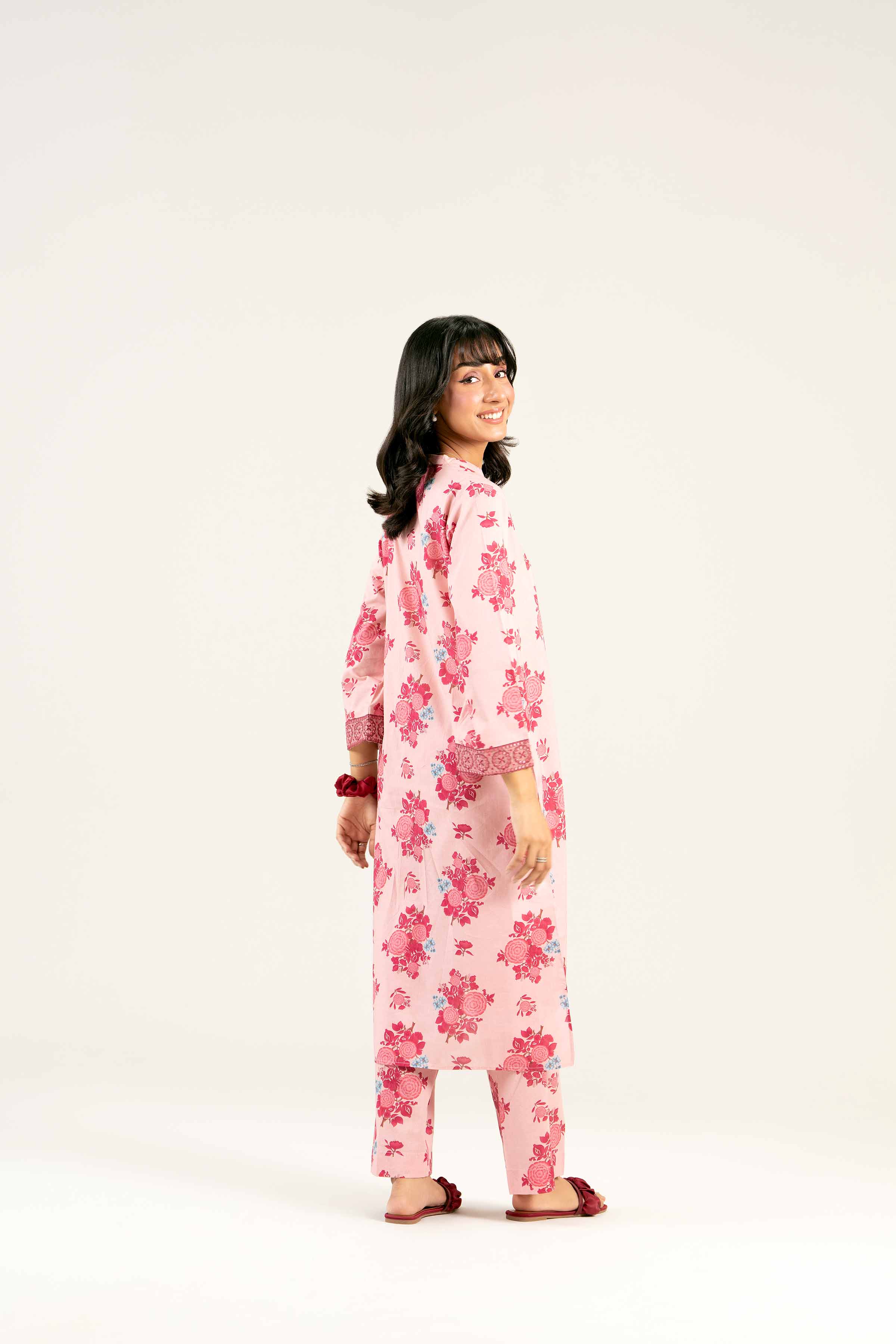 2 Piece - Printed Embroidered Suit - PS25-29