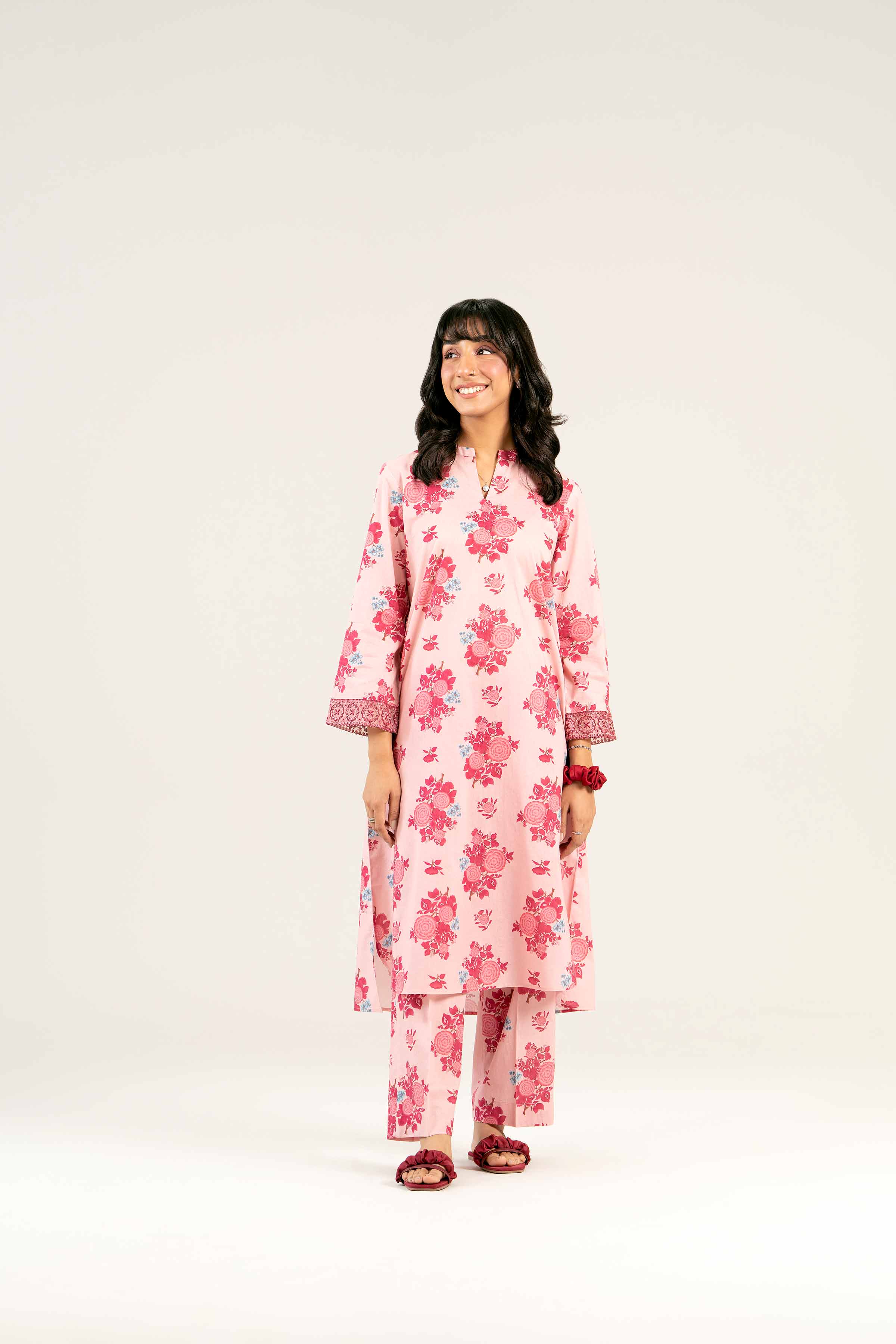2 Piece - Printed Embroidered Suit - PS25-29