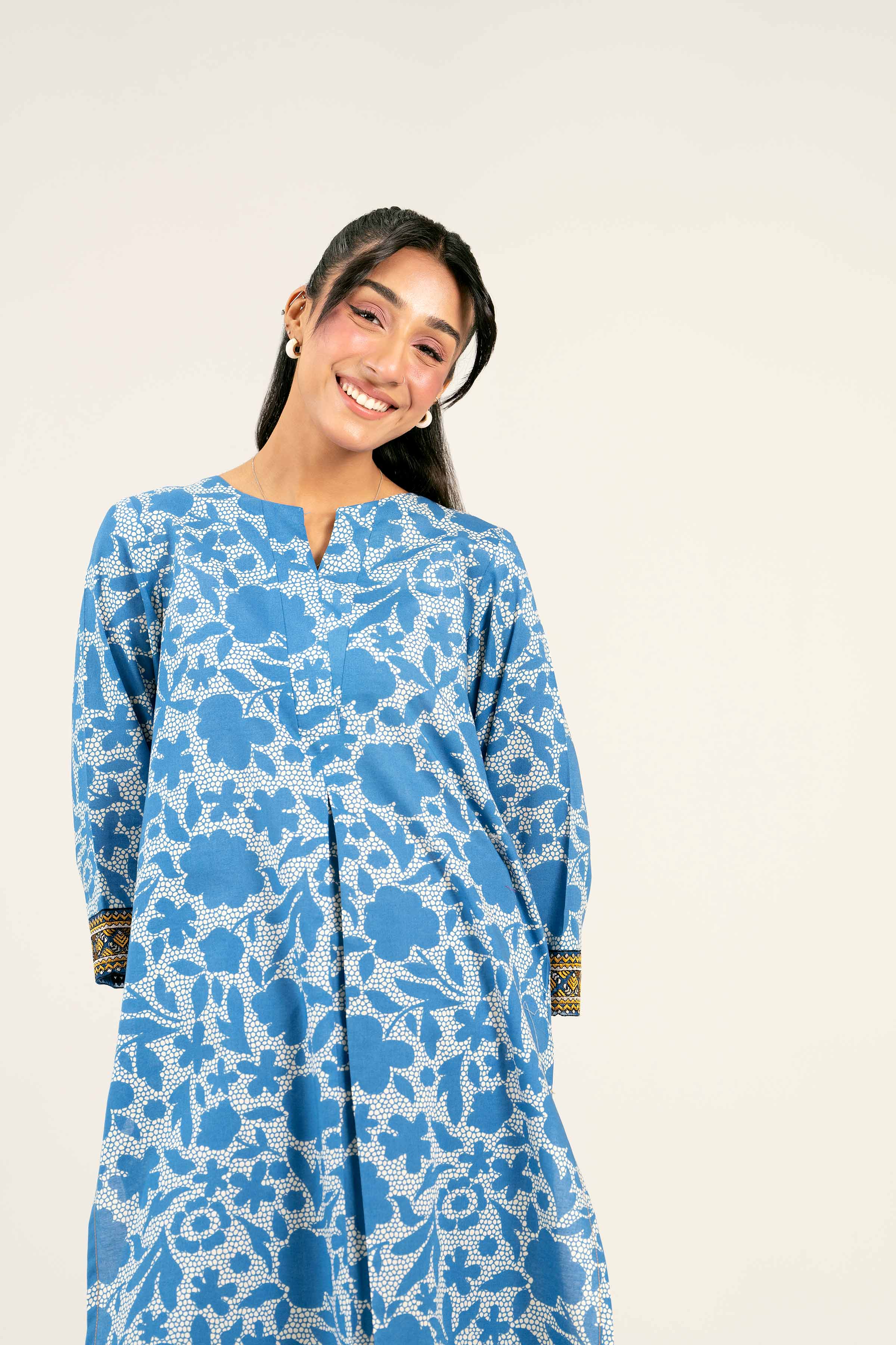 2 Piece - Printed Embroidered Suit - PS25-31