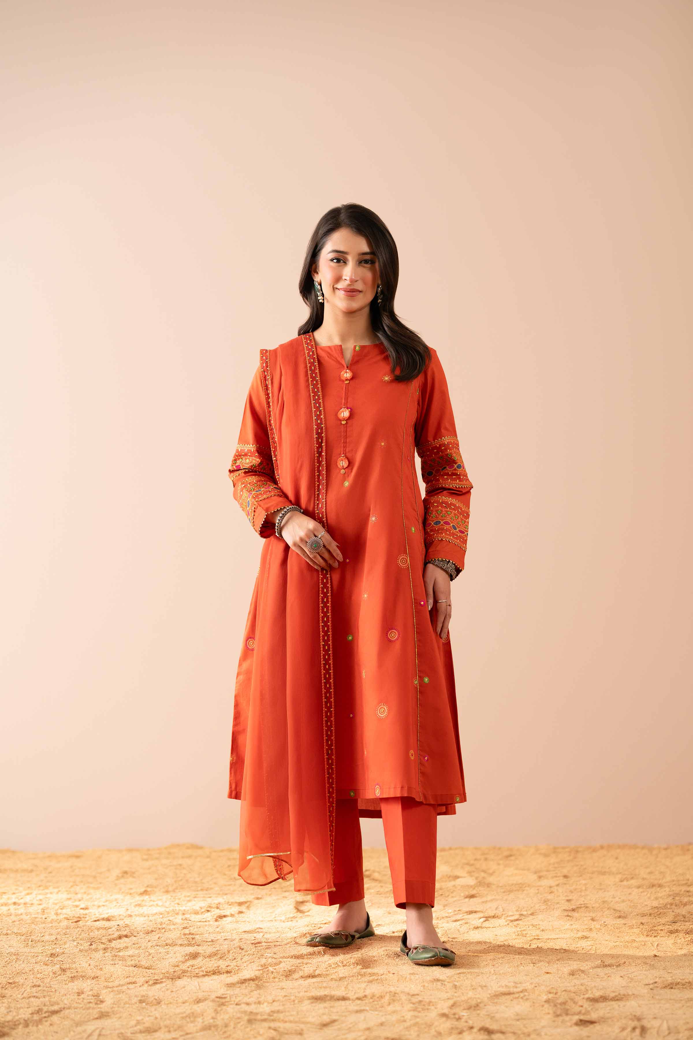 3 Piece - Embroidered Suit - PS25-42