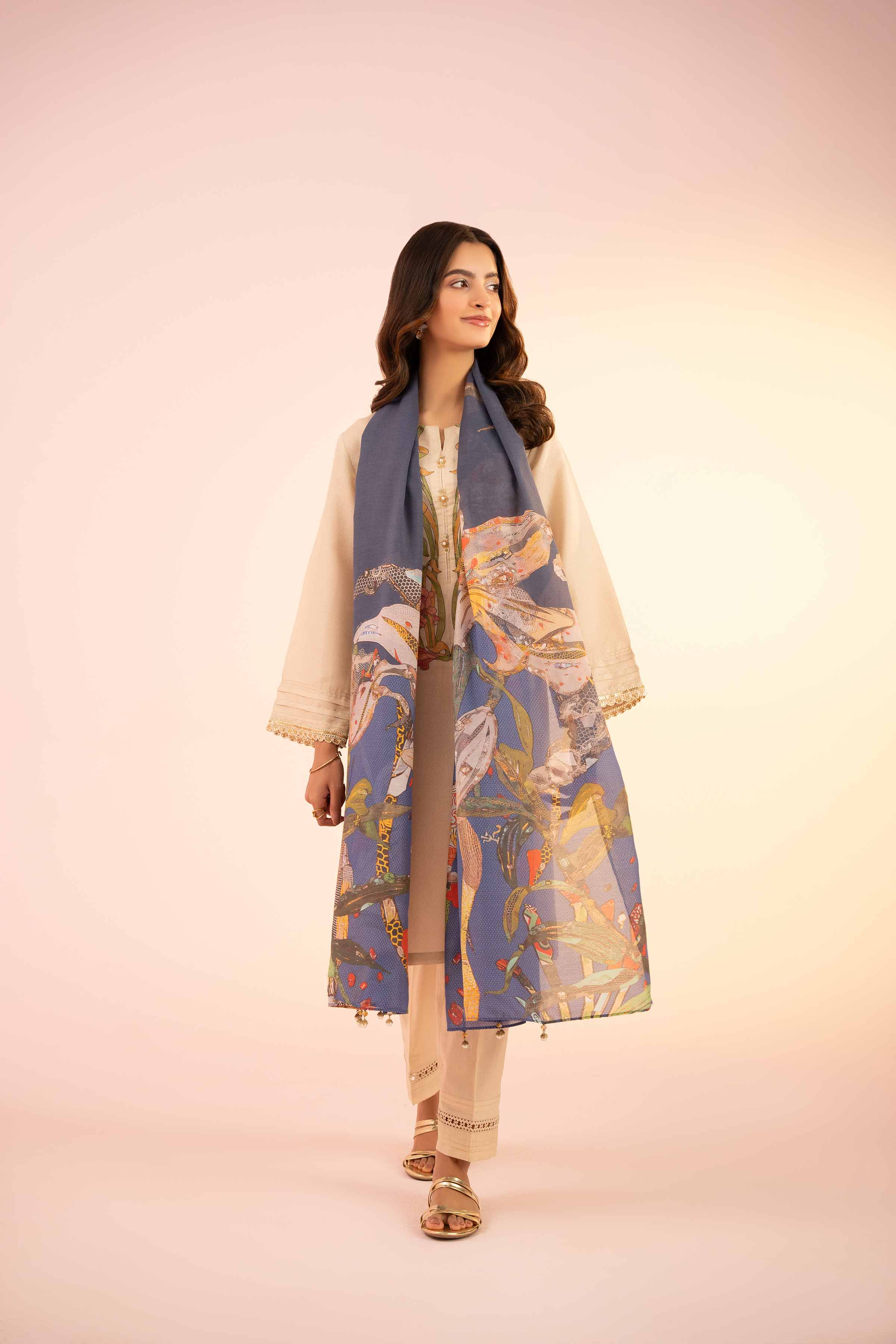 3 Piece - Printed Embroidered Suit - PS25-45