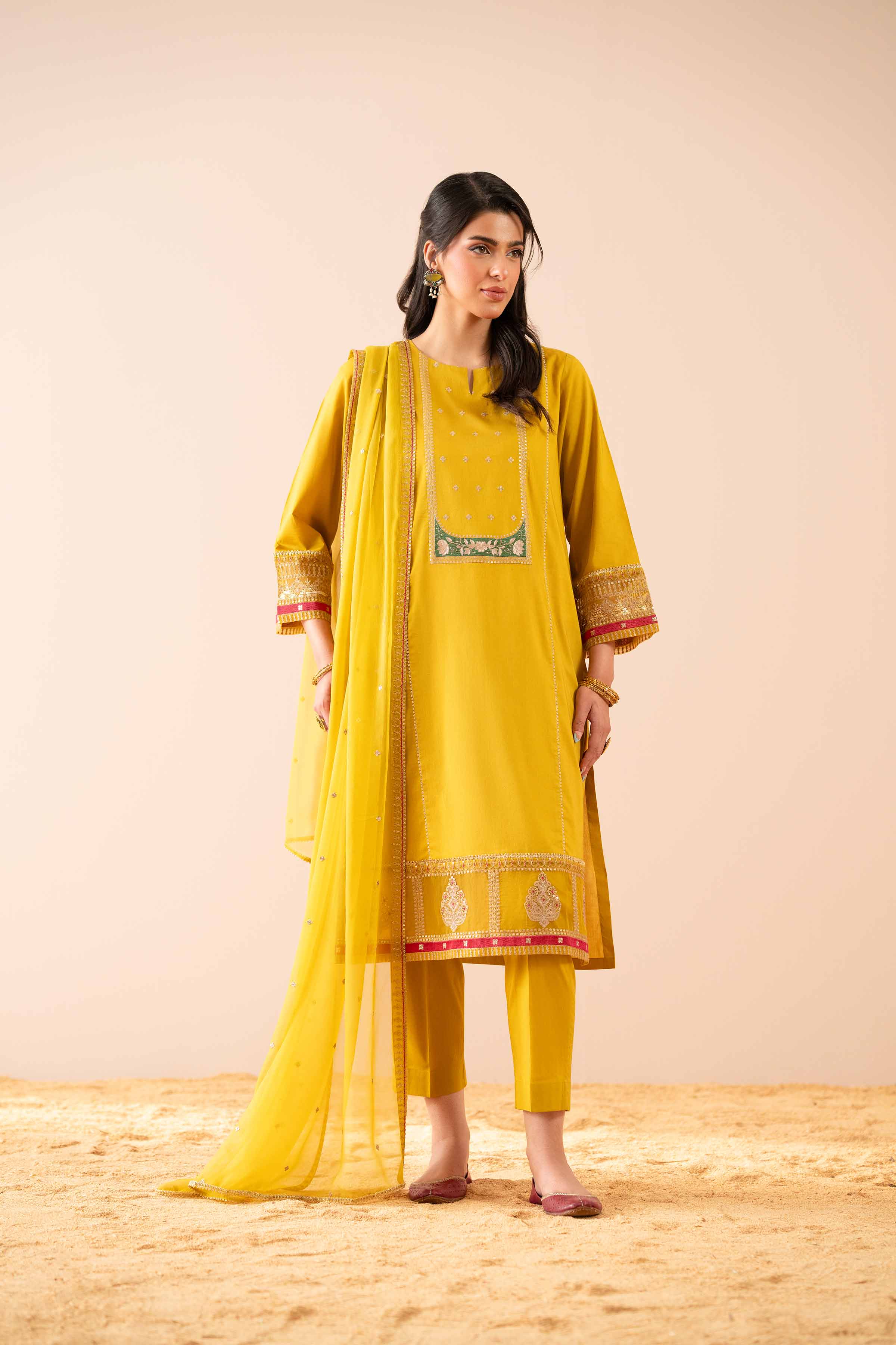 3 Piece - Embroidered Suit - PS25-50