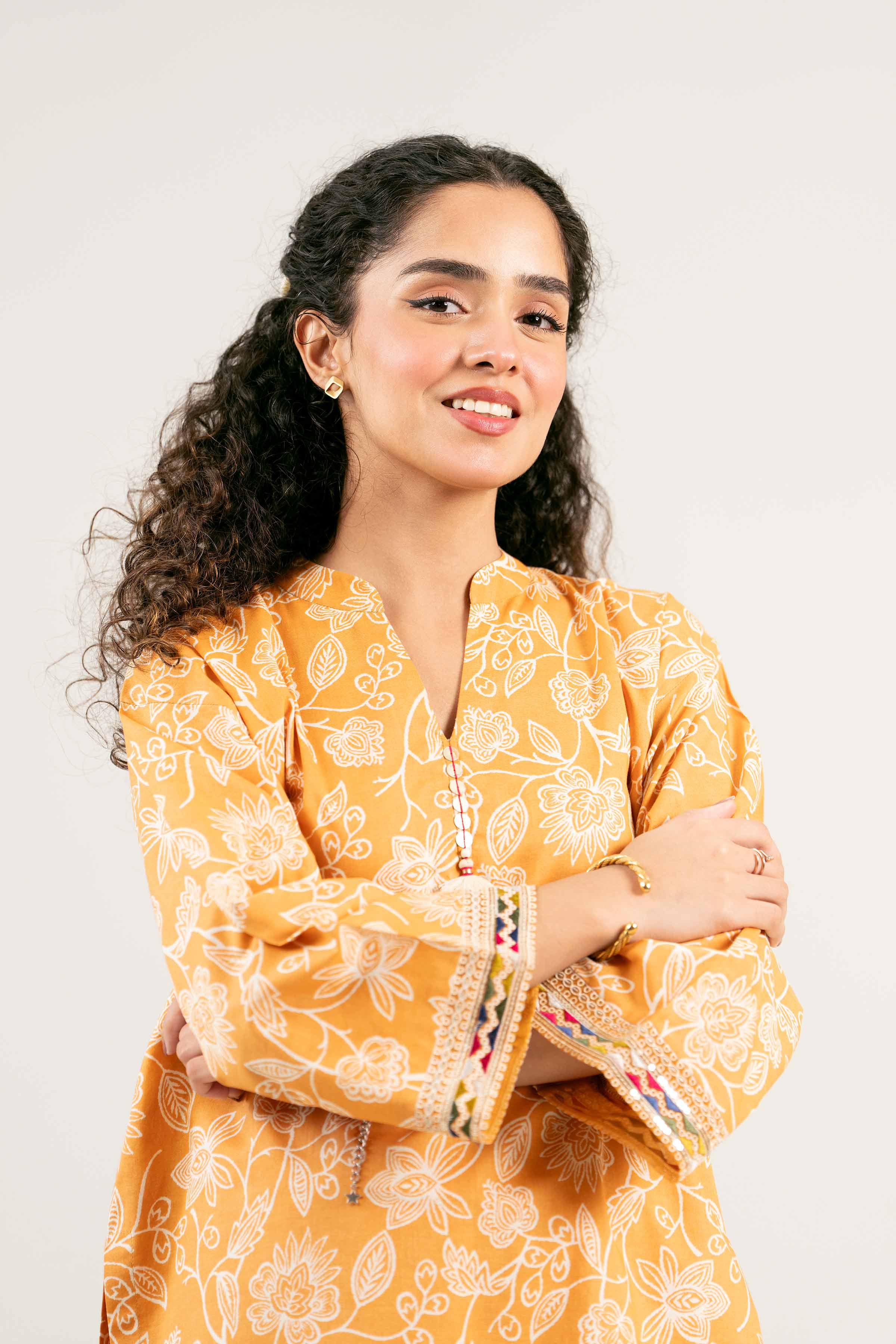 2 Piece - Printed Embroidered Suit - PS25-52