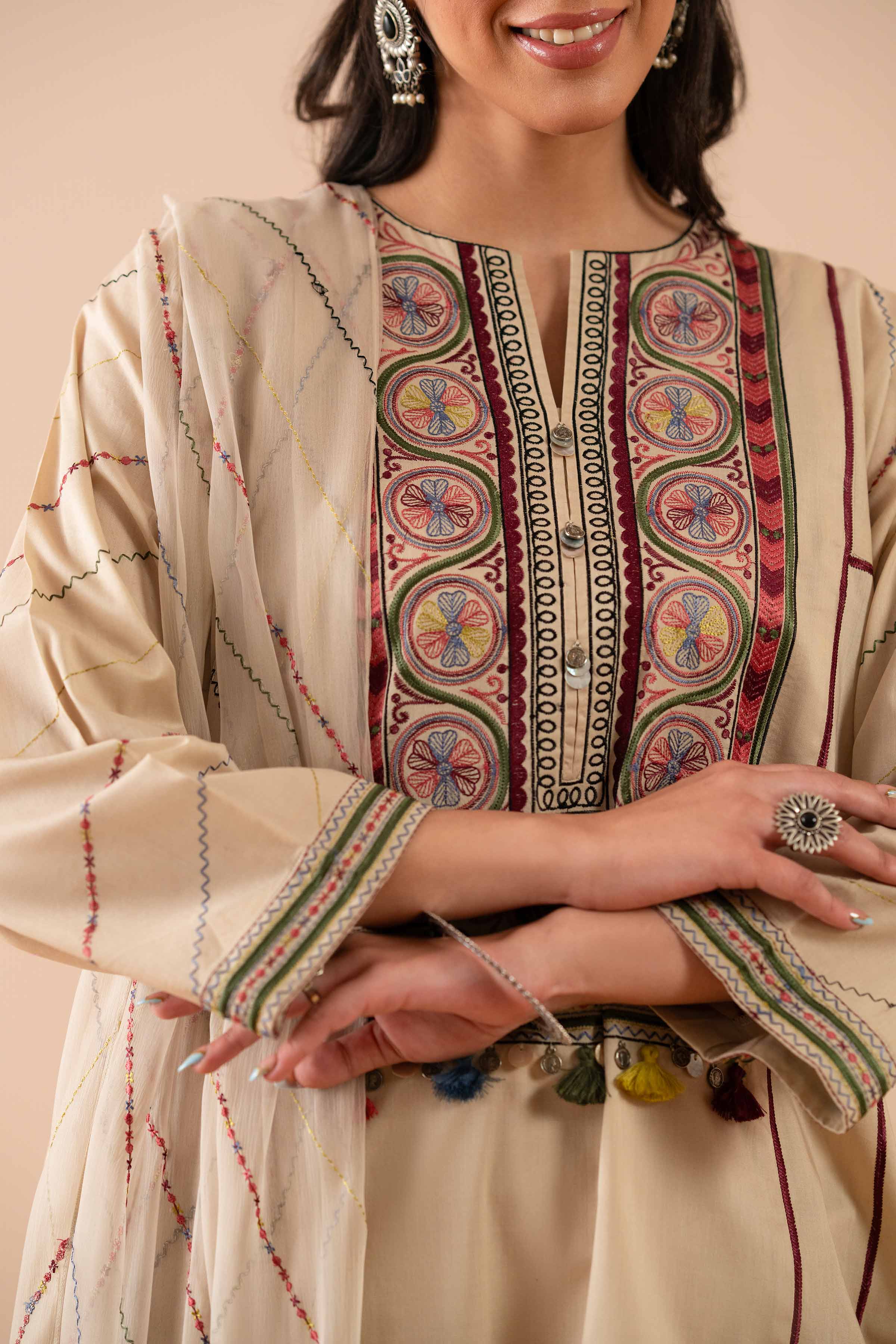 3 Piece - Embroidered Suit - PS25-60