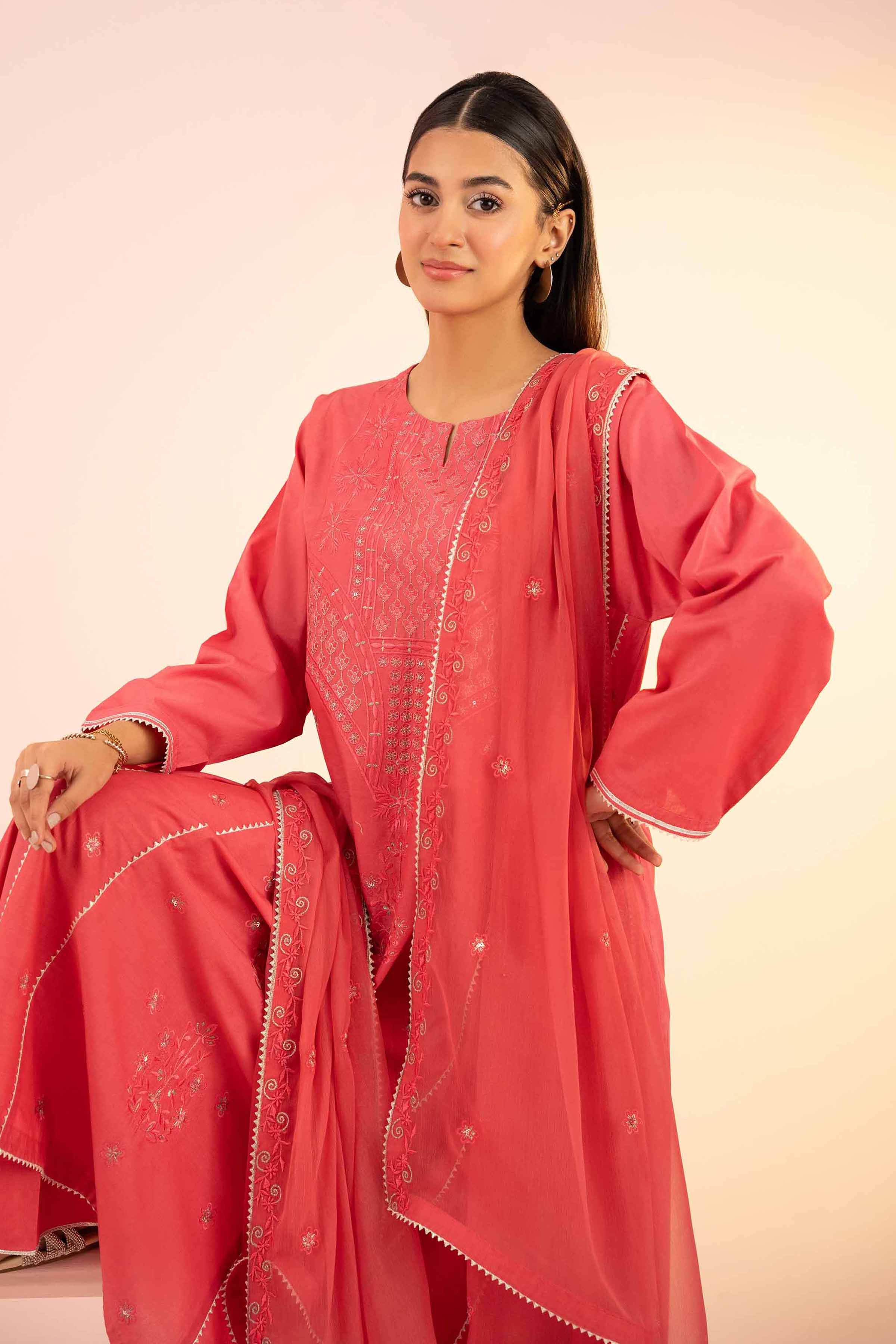 3 Piece - Embroidered Suit - PS25-64