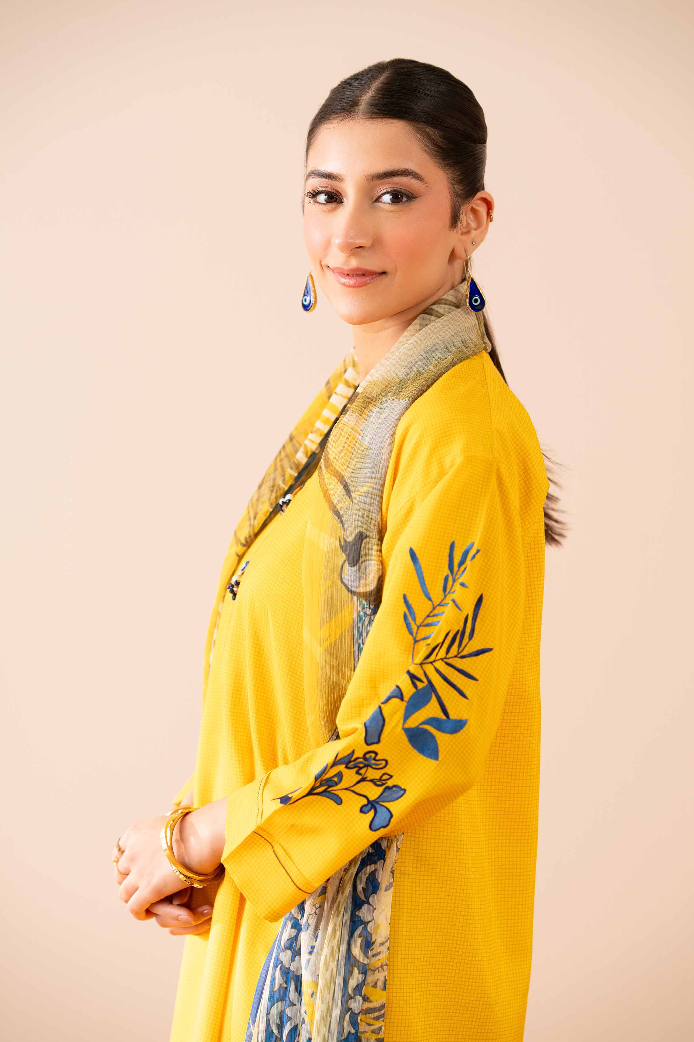 2 Piece - Printed Embroidered Suit - PS25-68