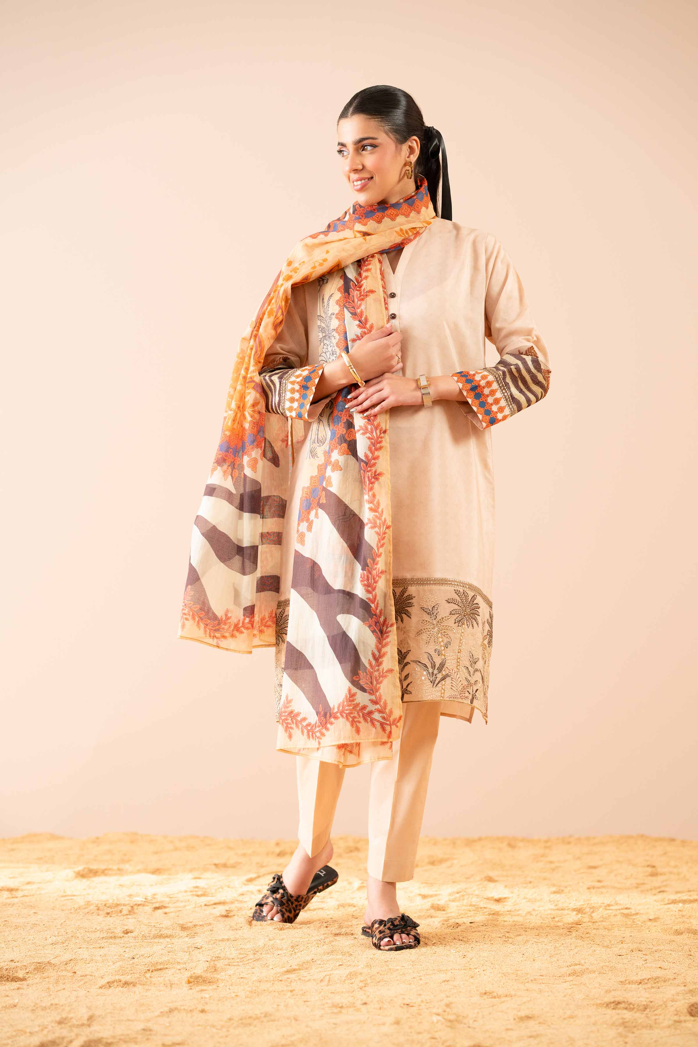 3 Piece - Embroidered Suit - PS25-77