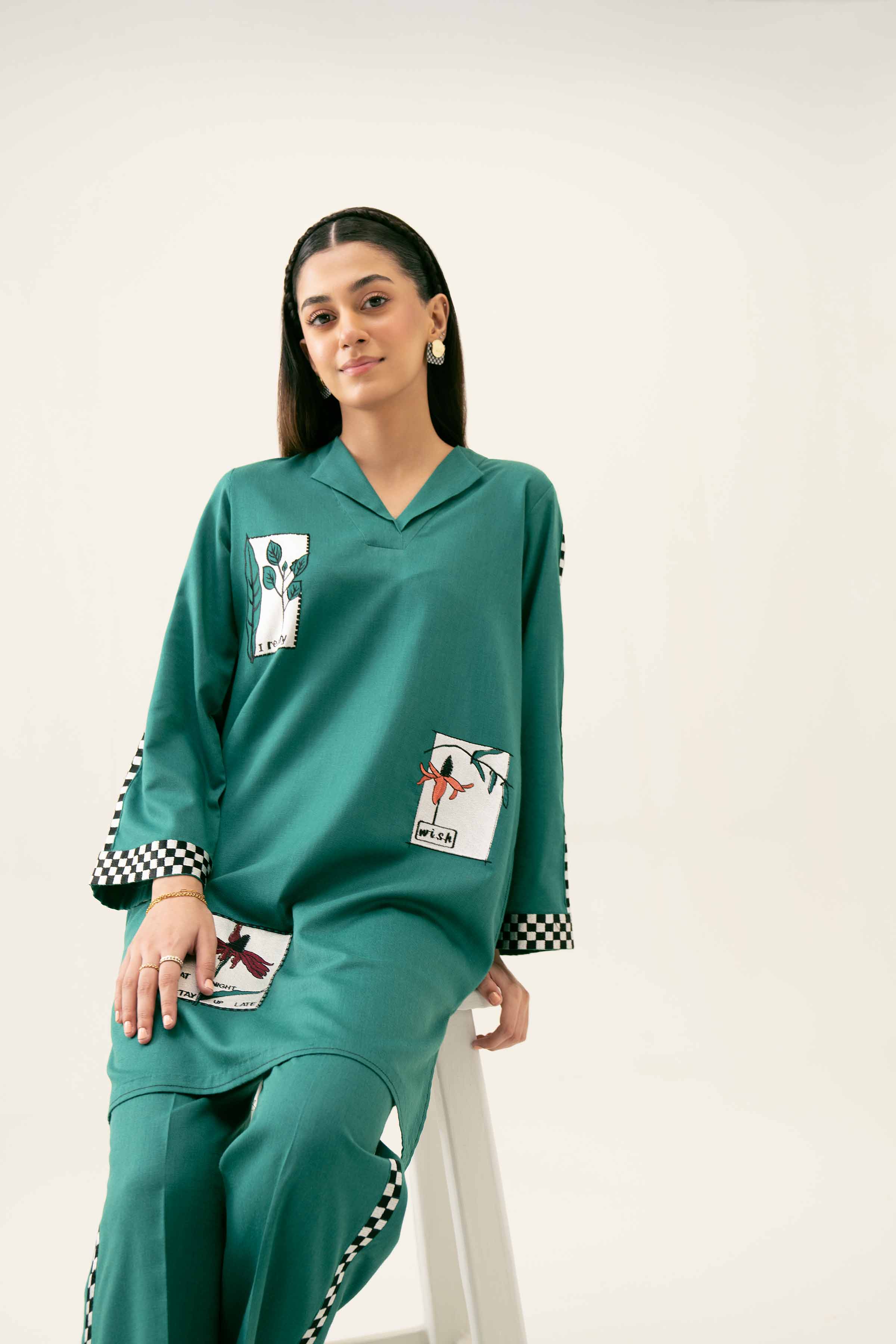 2 Piece - Embroidered Suit - PW24-166