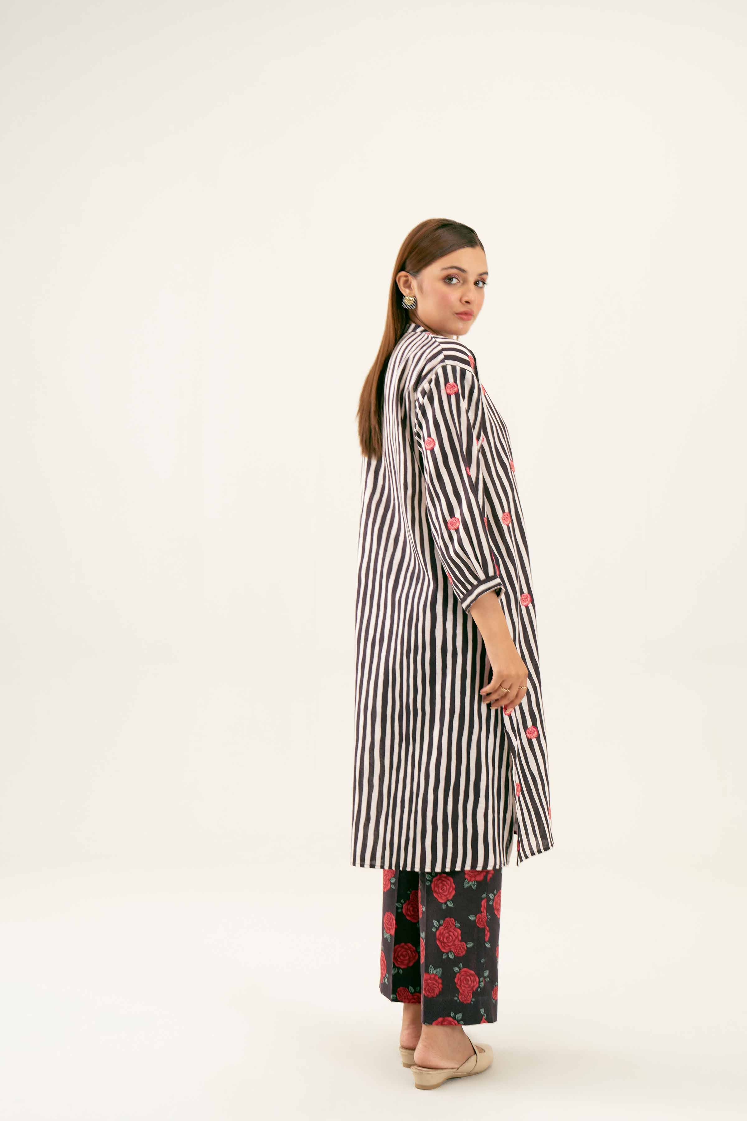 2 Piece - Printed Embroidered Suit - PW24-180