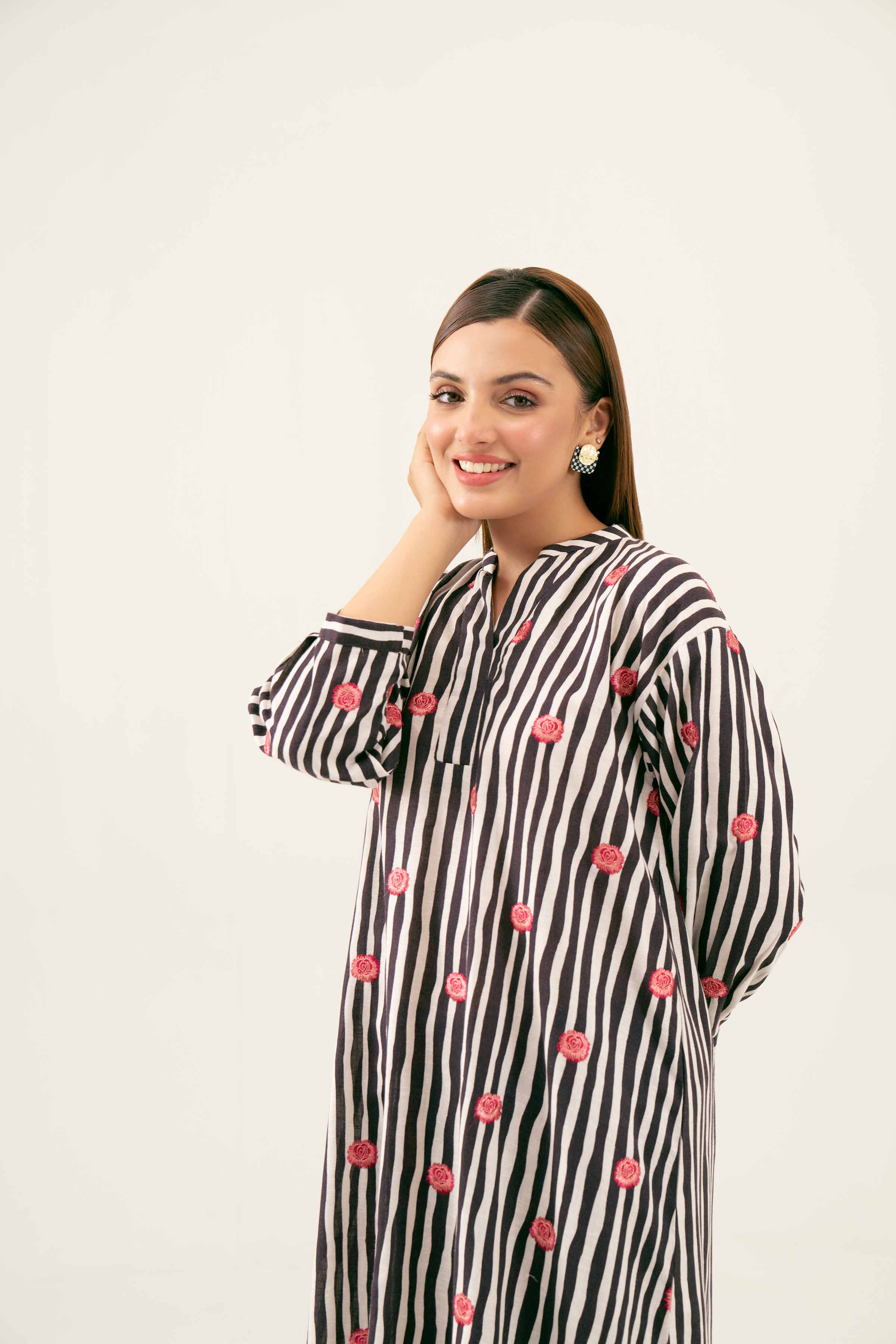 2 Piece - Printed Embroidered Suit - PW24-180