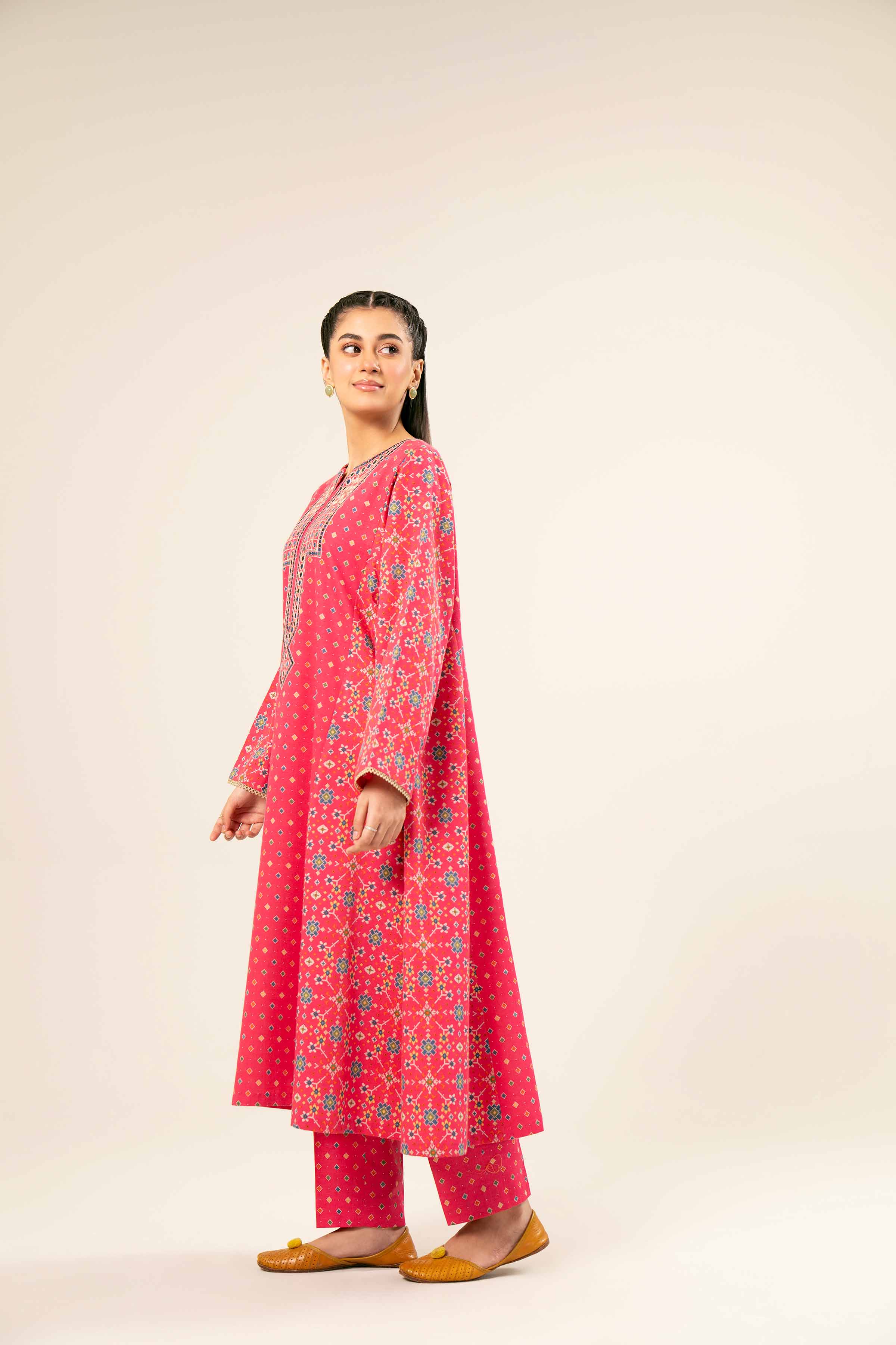2 Piece - Printed Embroidered Suit - PW24-181