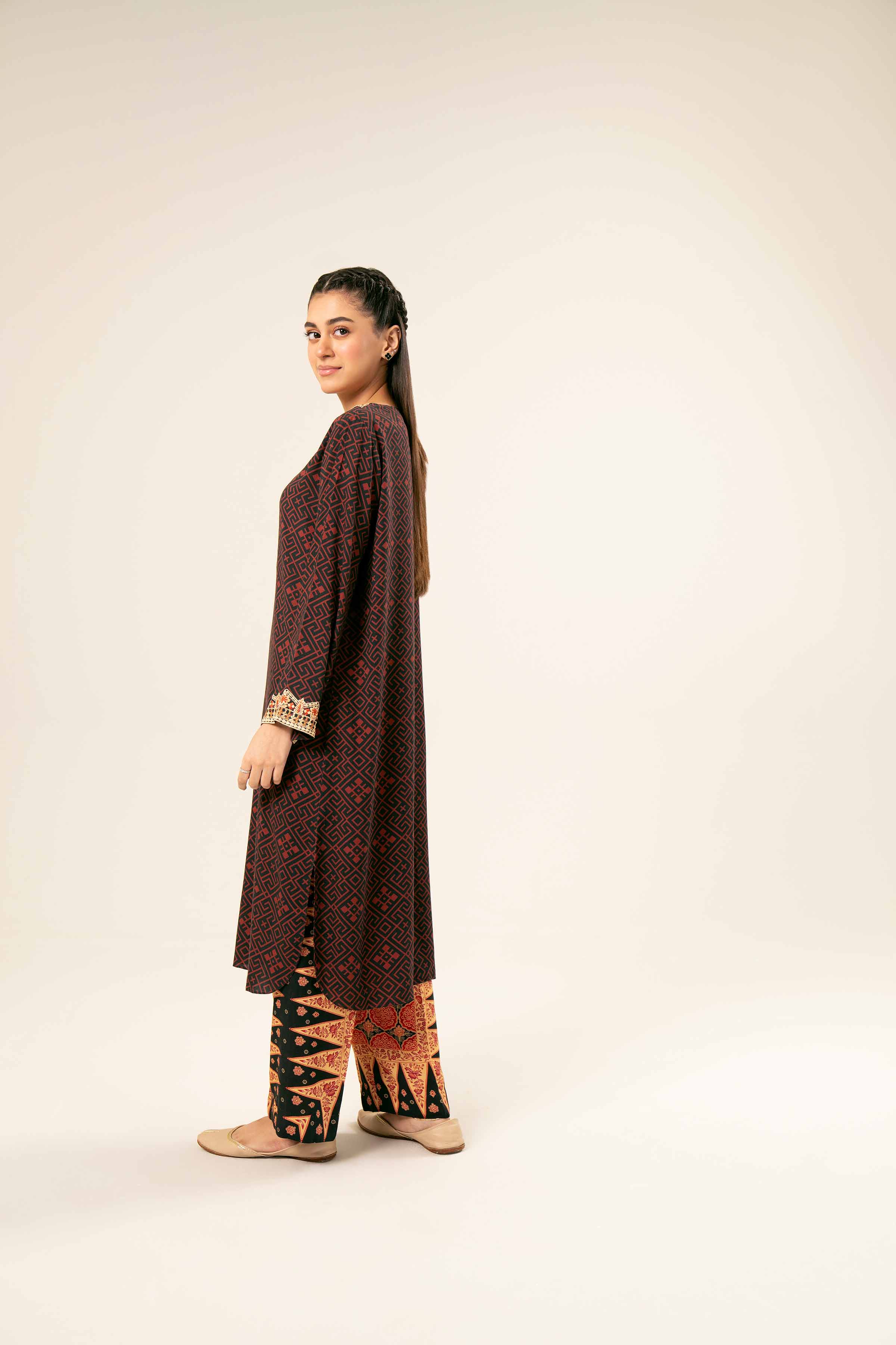 2 Piece - Printed Embroidered Suit - PW24-182