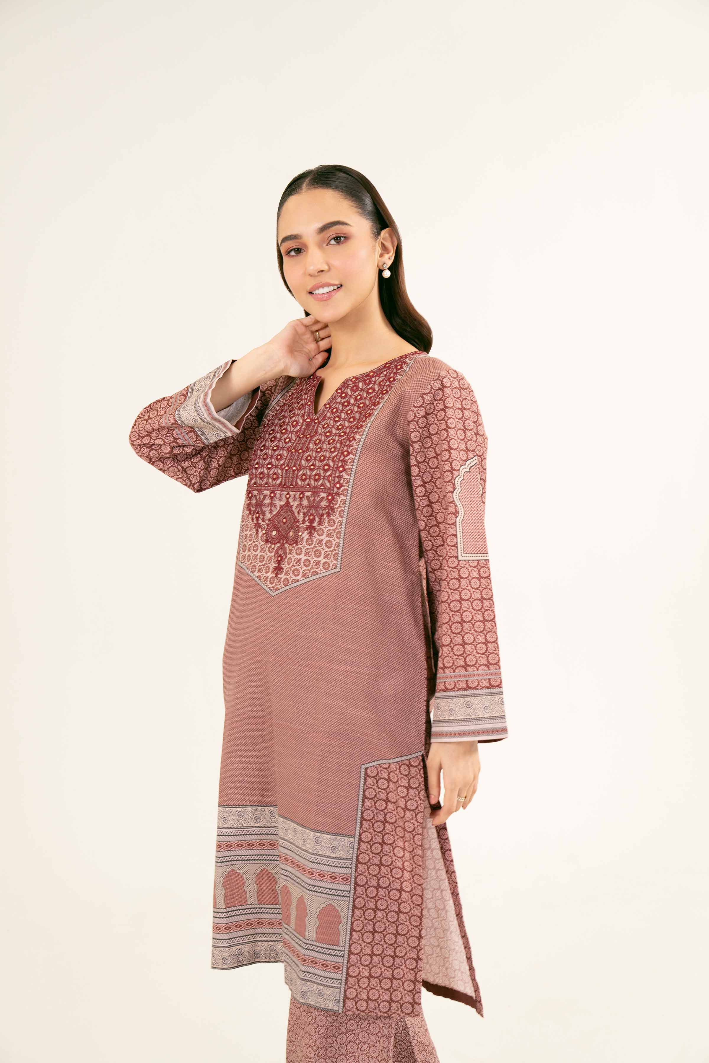 2 Piece - Printed Embroidered Suit - PW24-196