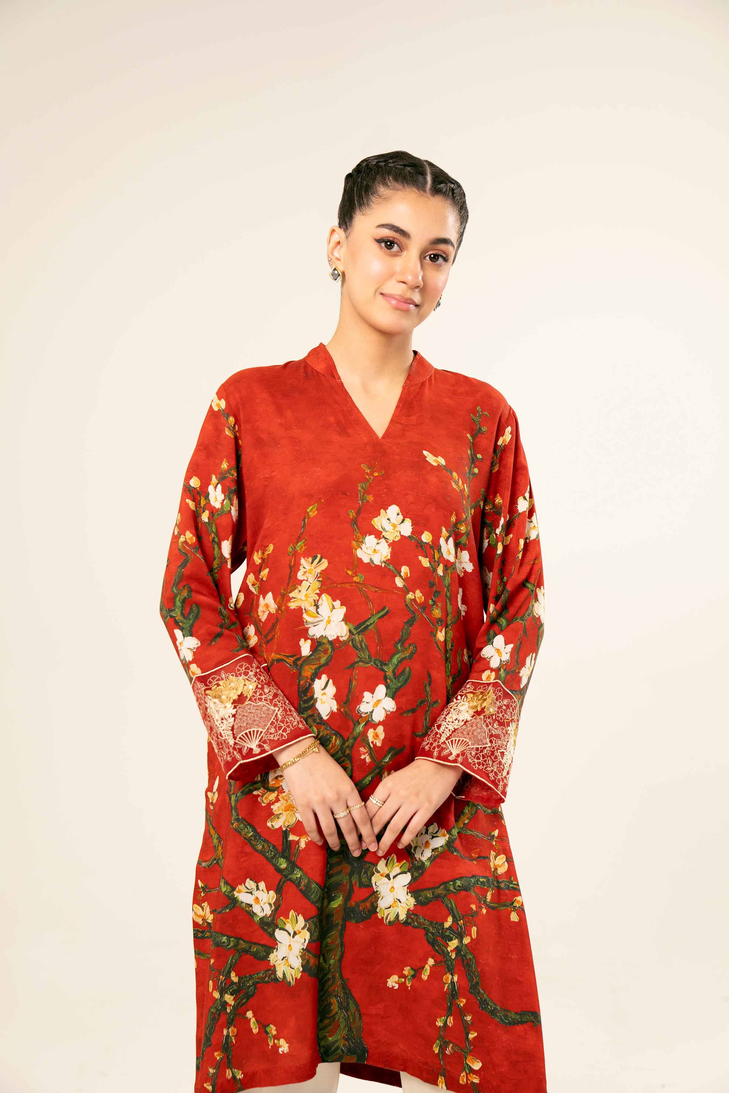 Printed Embroidered Shirt - PW24-202