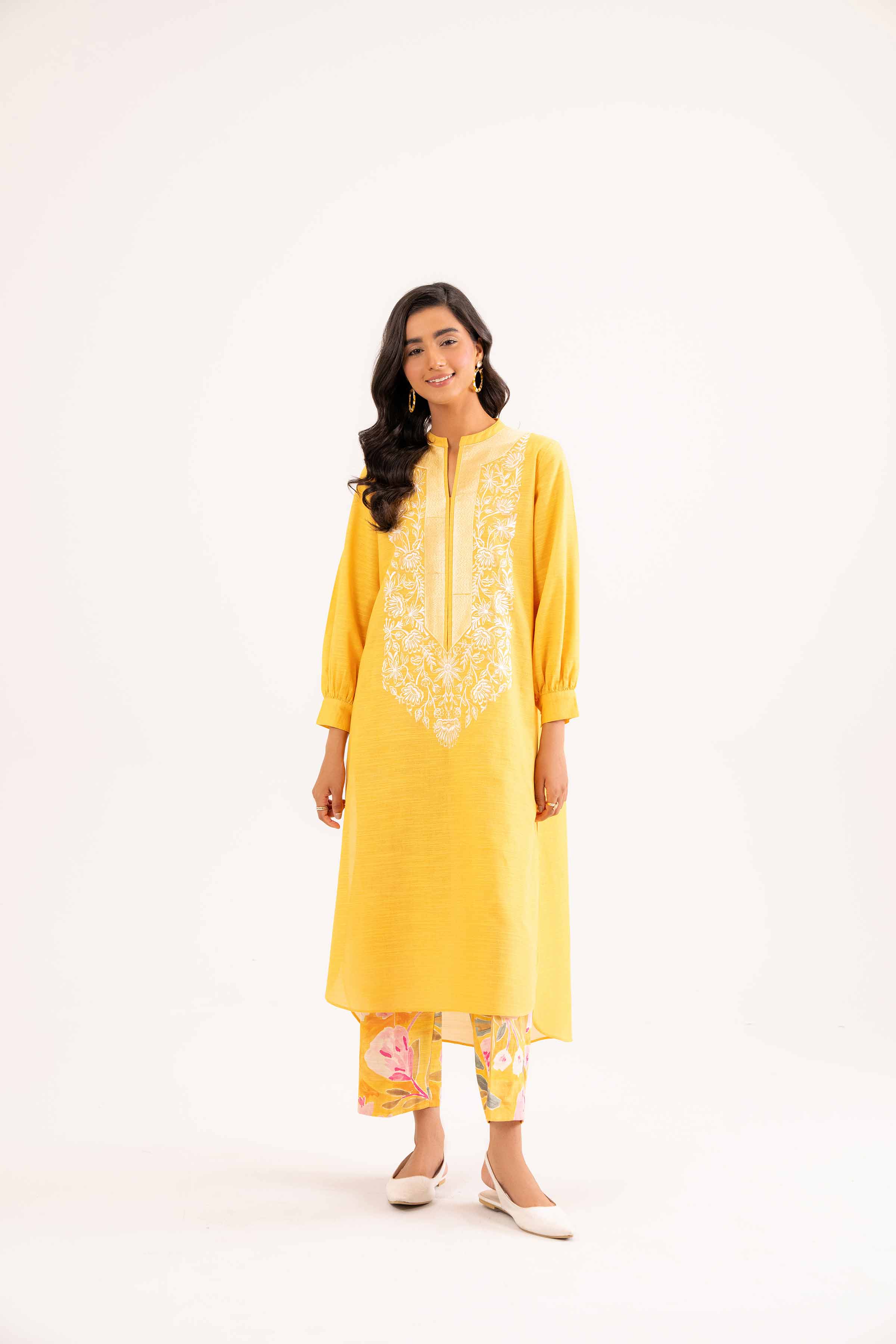 2 Piece - Printed Embroidered Suit - PW24-216