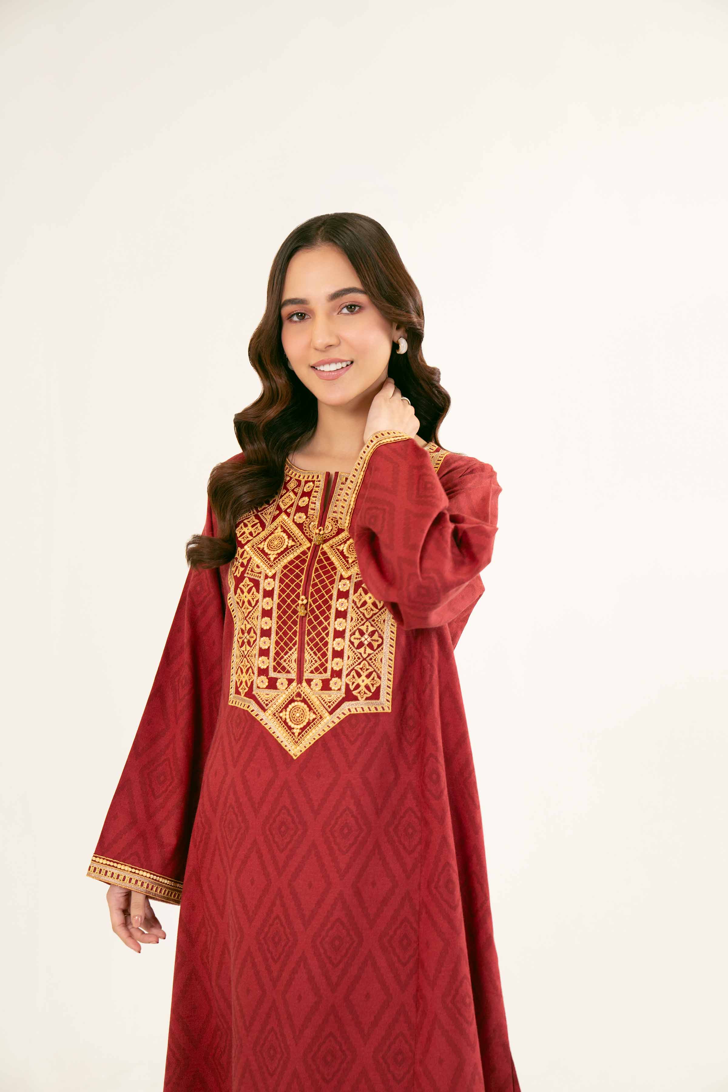 2 Piece - Printed Embroidered Suit - PW24-221