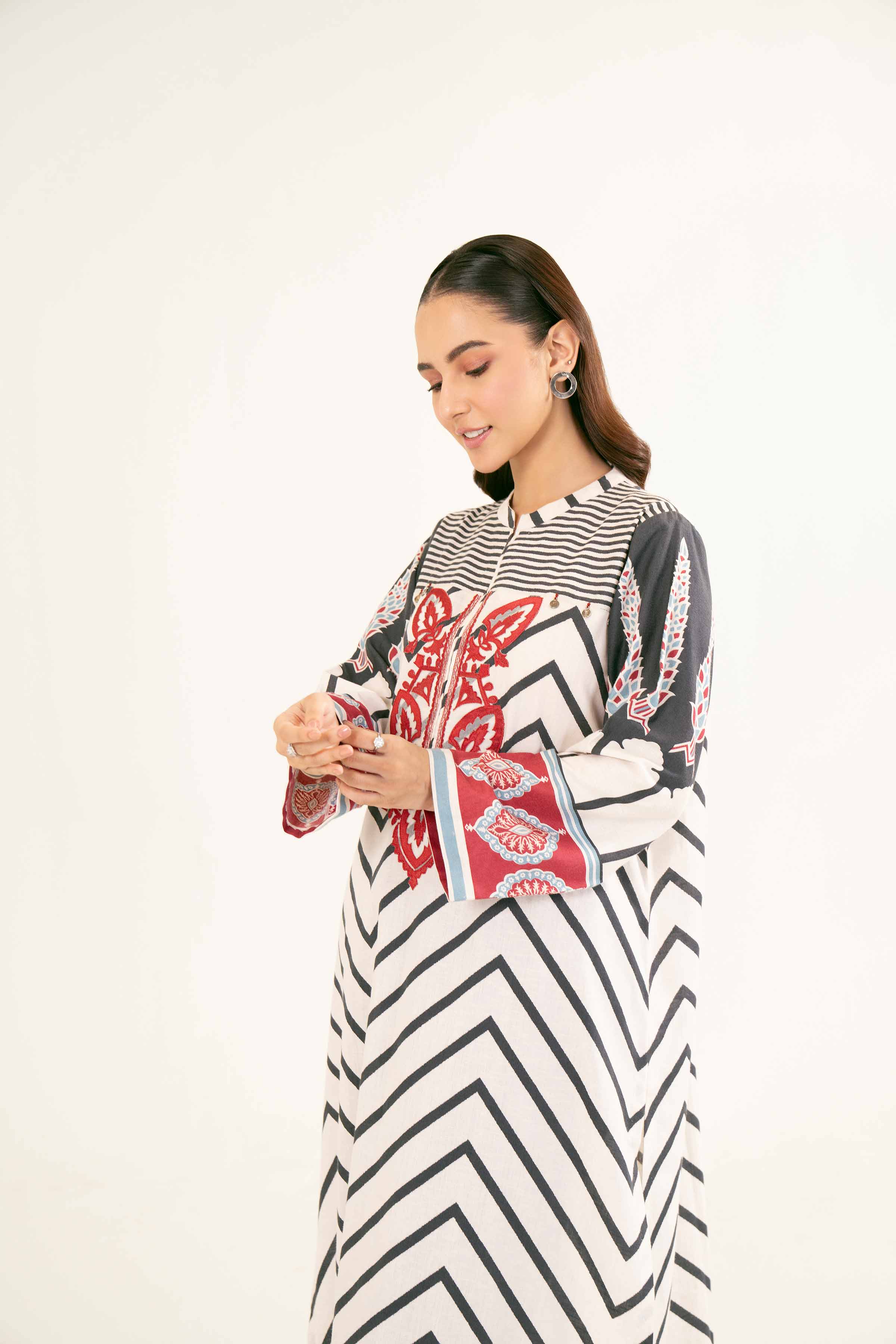 Printed Embroidered Shirt - PW24-223
