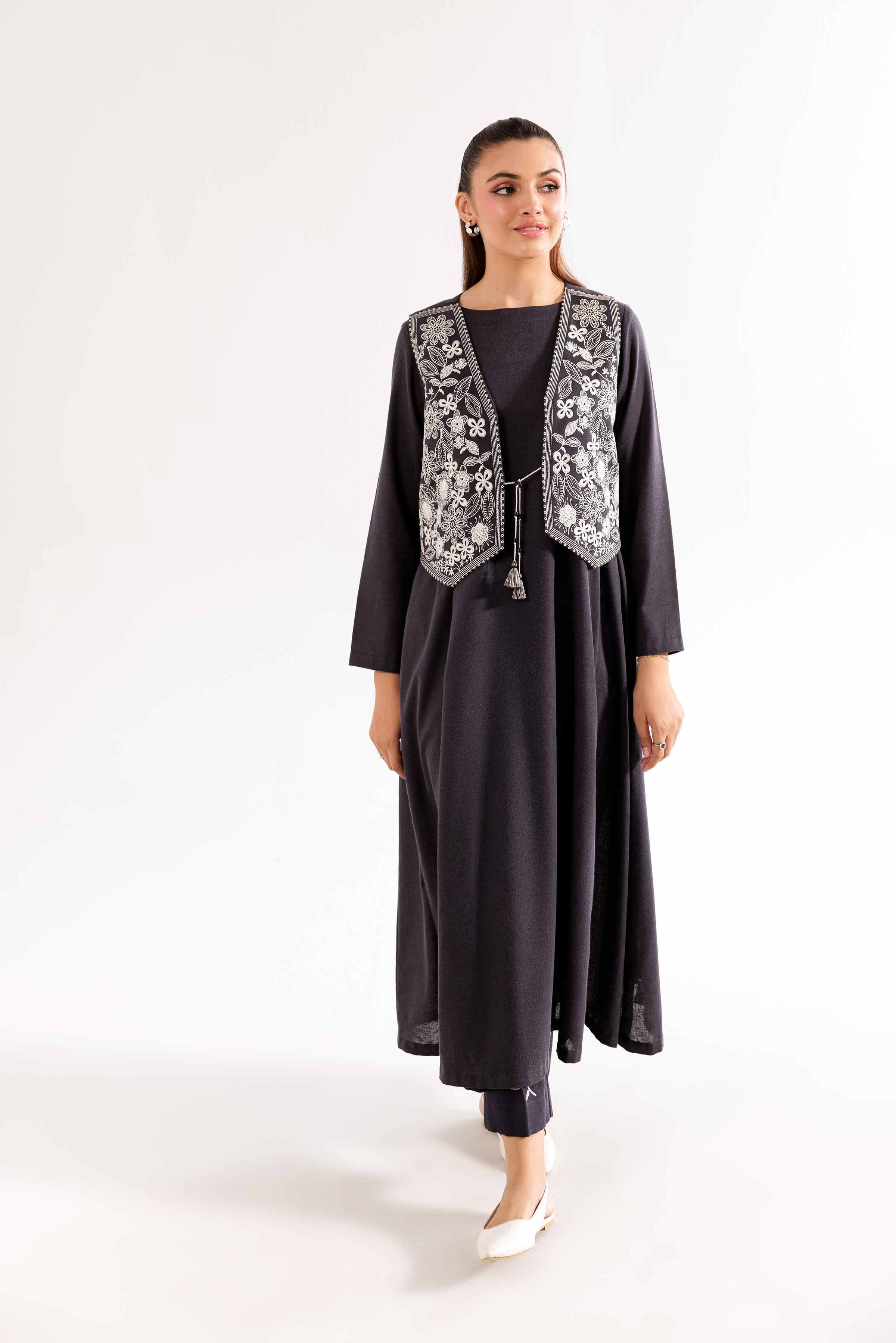 3 Piece - Printed Embroidered Suit - PW24-225