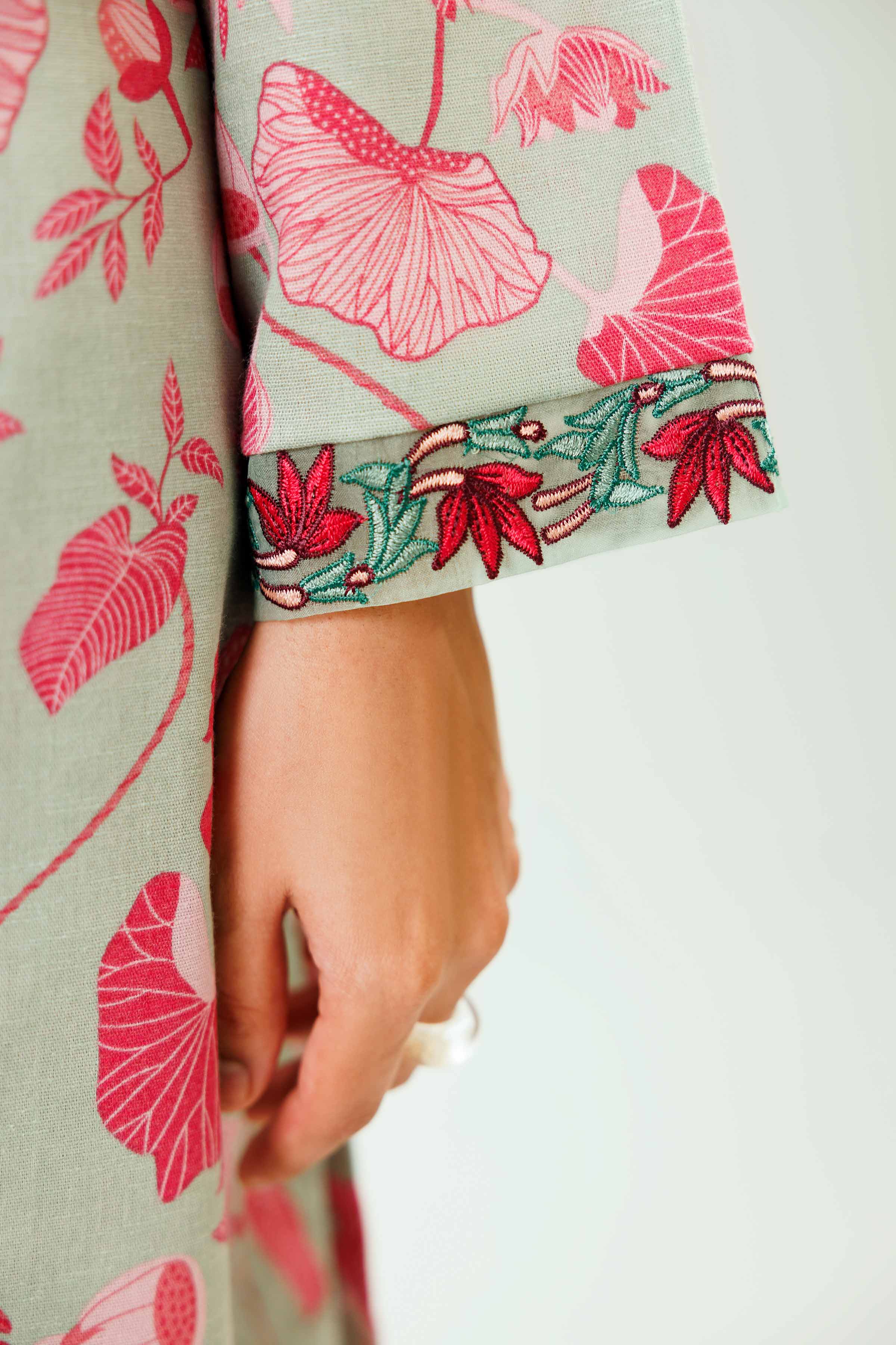 2 Piece - Printed Embroidered Suit - PW24-227