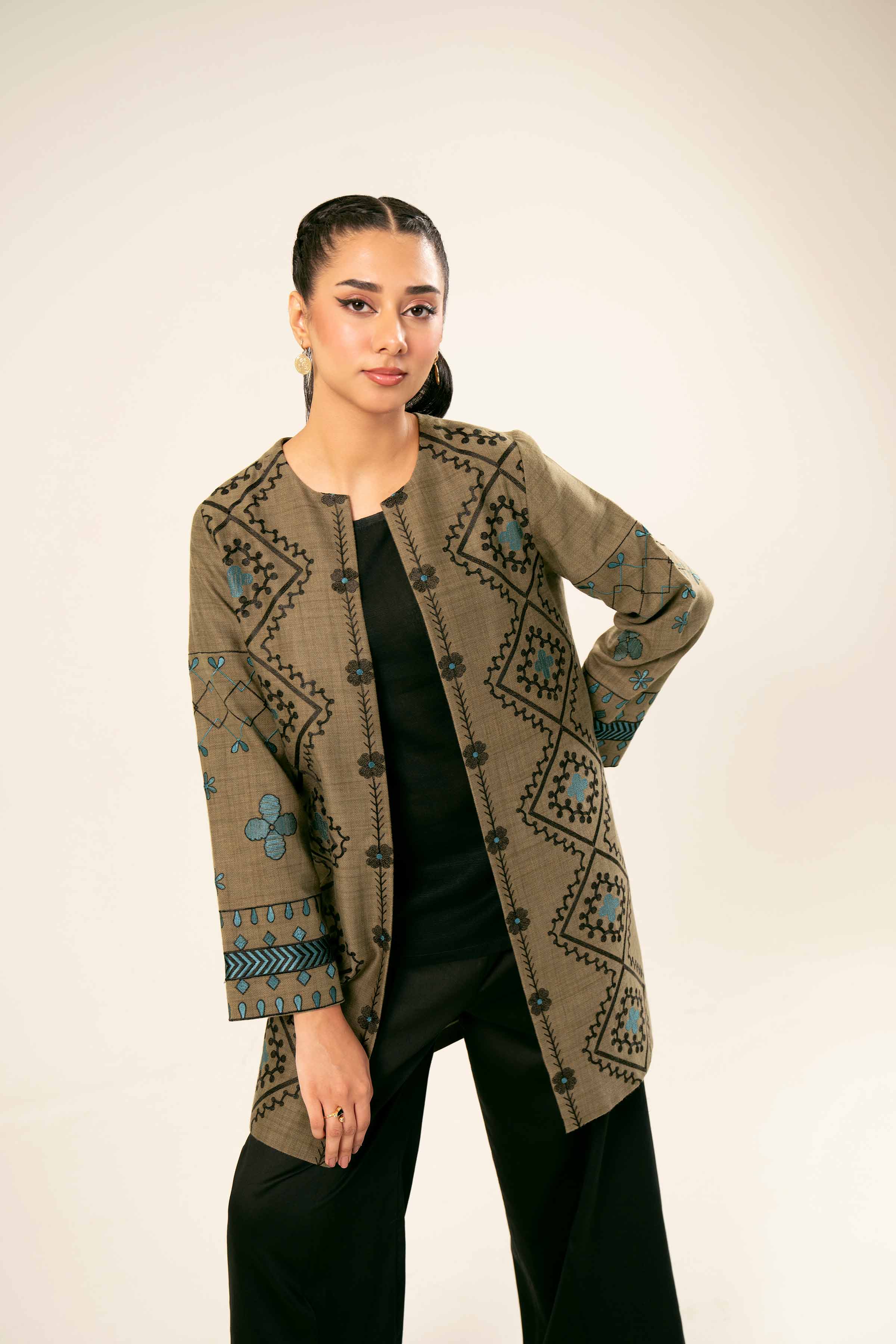Printed Embroidered Jacket - PW24-230