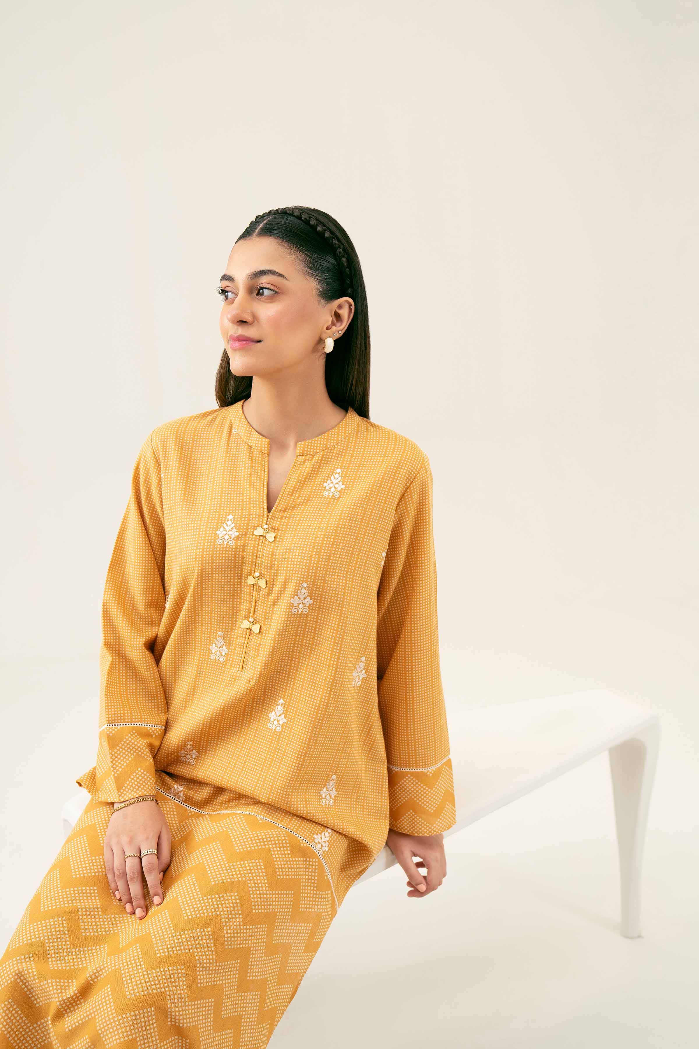 2 Piece - Printed Embroidered Suit - PW24-235