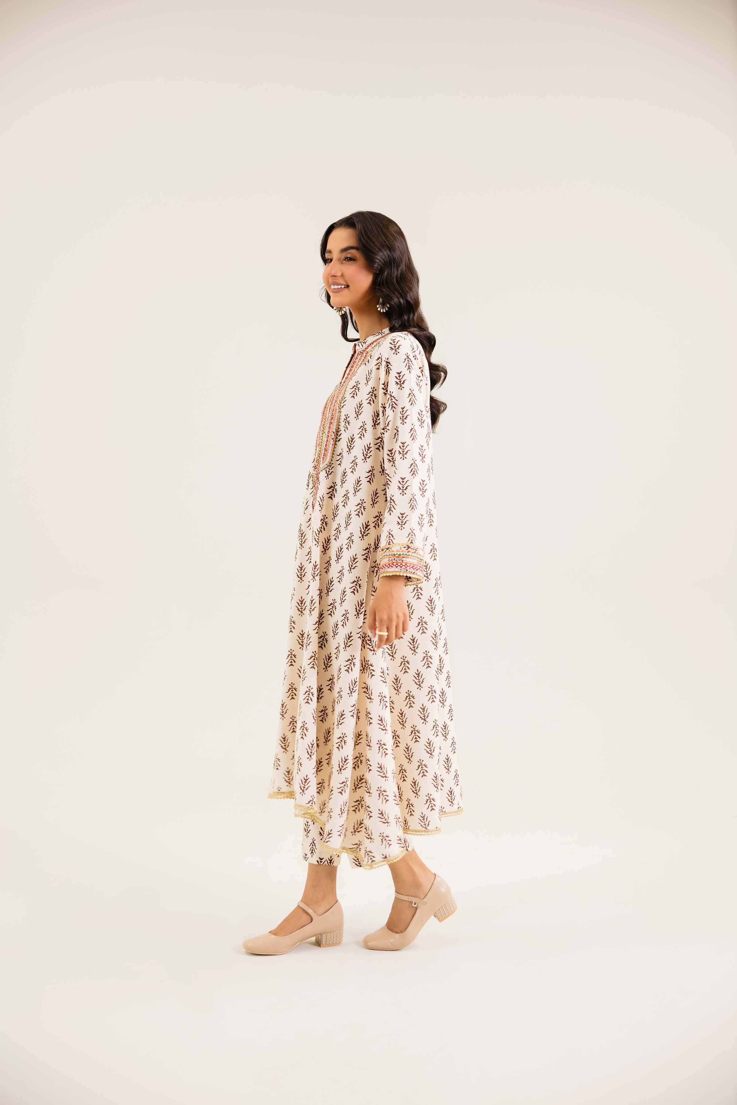 2 Piece - Printed Embroidered Suit - PW24-240