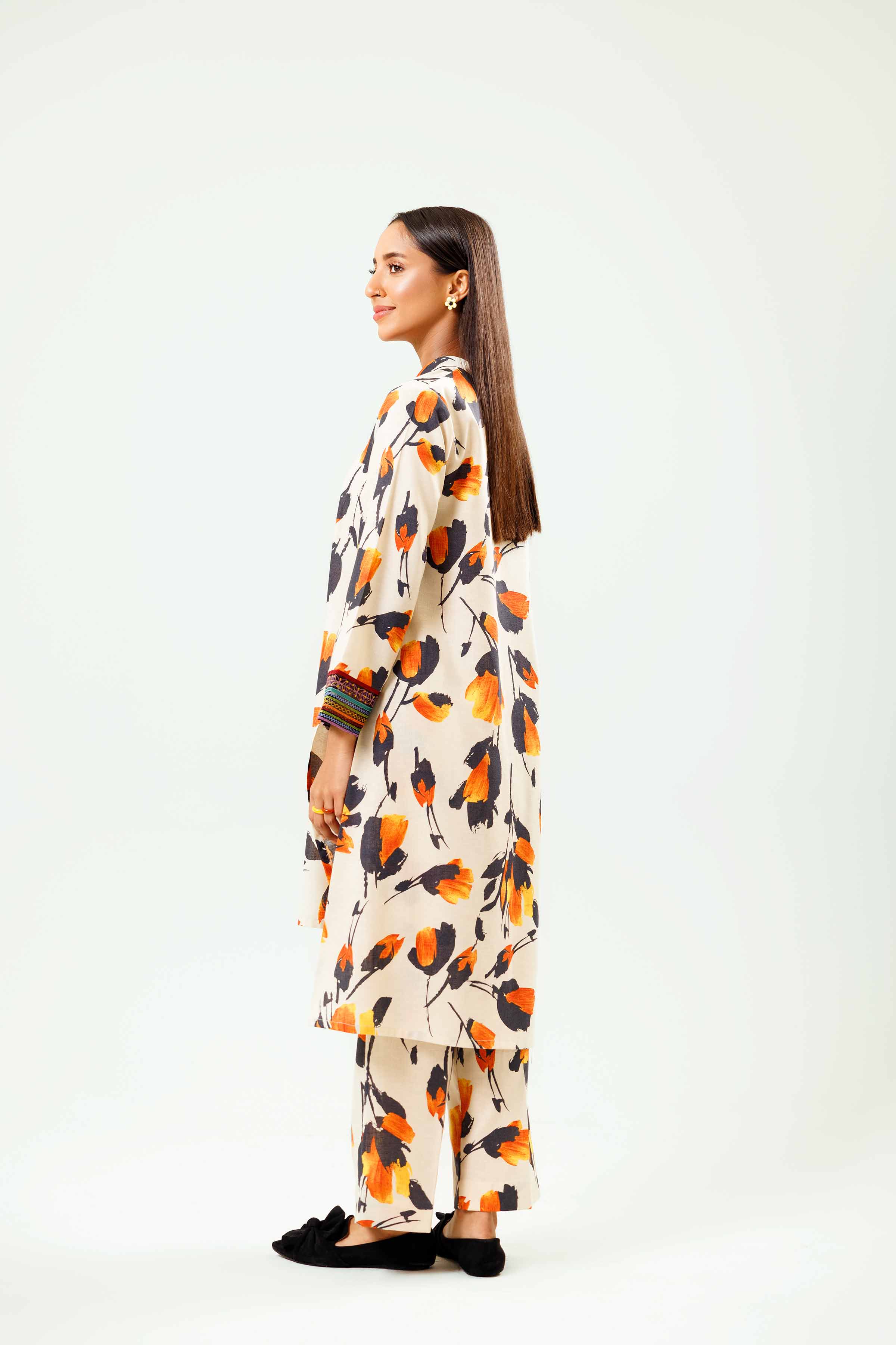 2 Piece - Printed Embroidered Suit - PW24-242