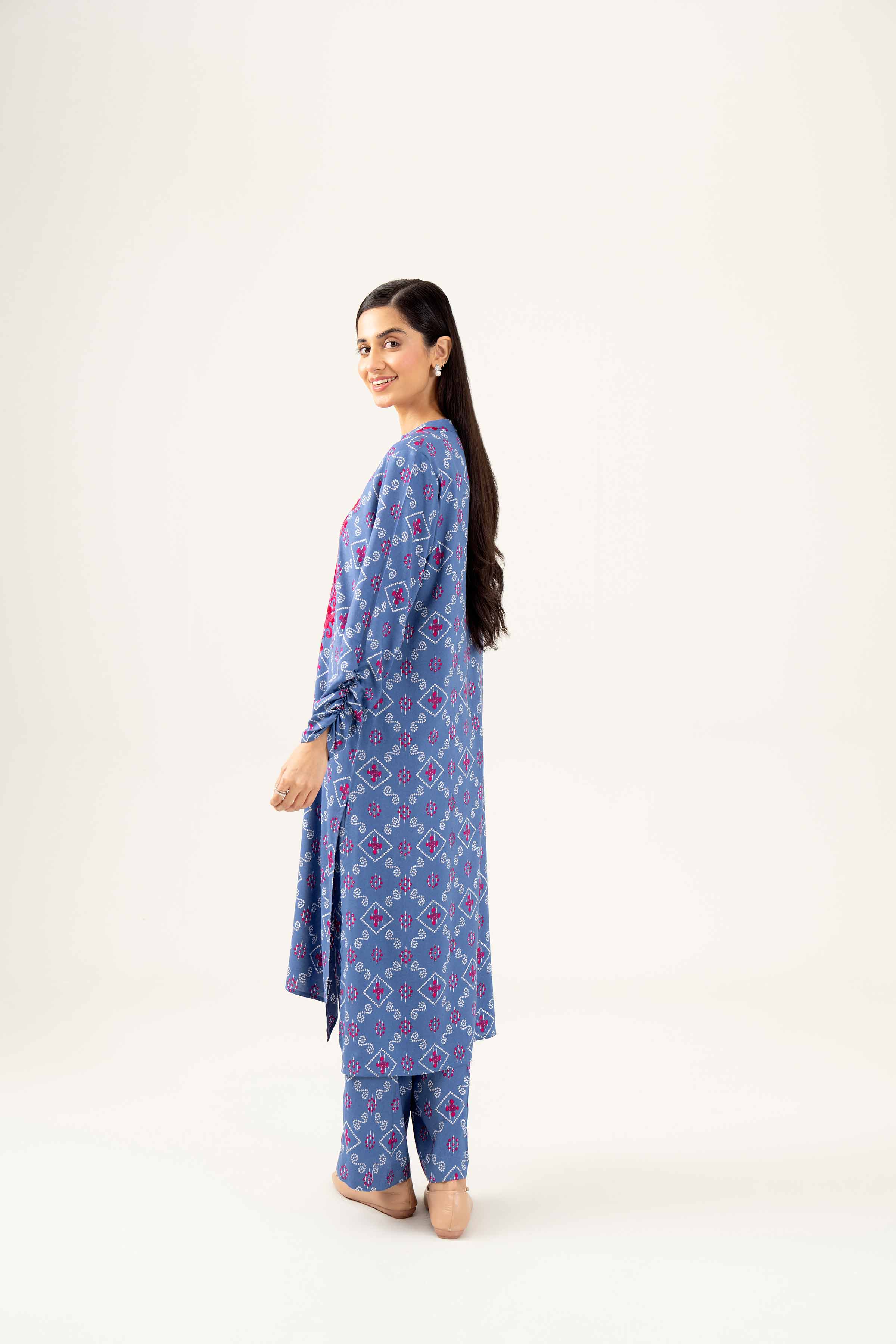 2 Piece - Printed Embroidered Suit - PW24-262
