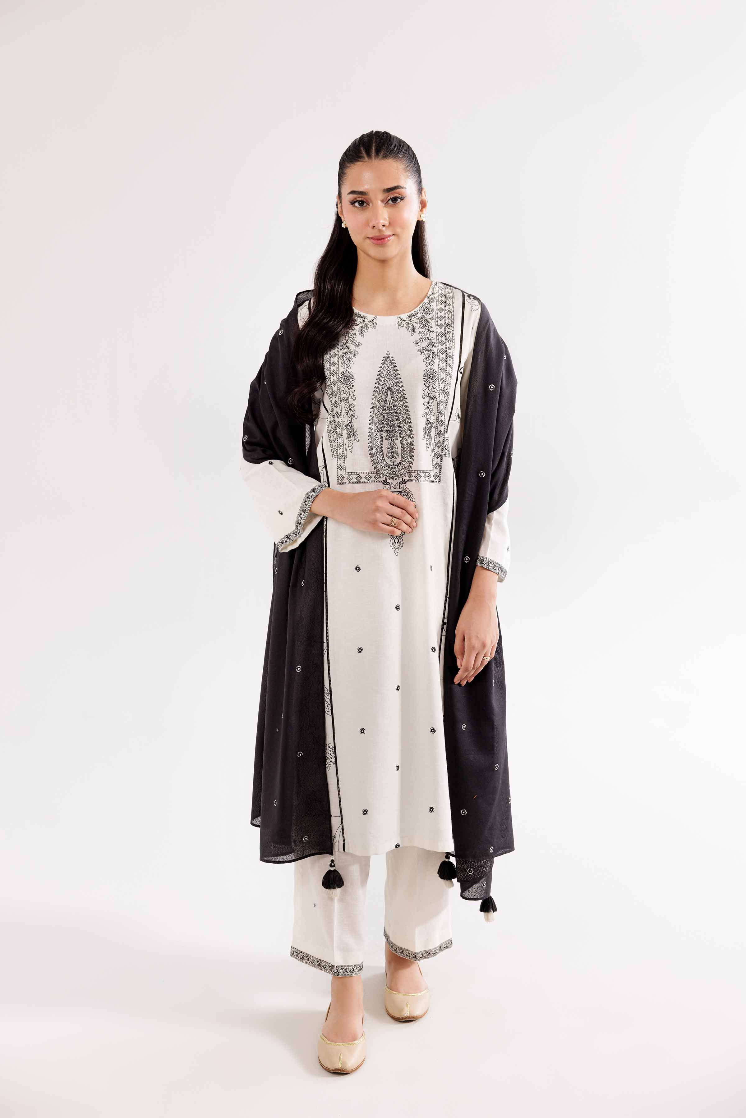 3 Piece - Embroidered Suit - PW24-263