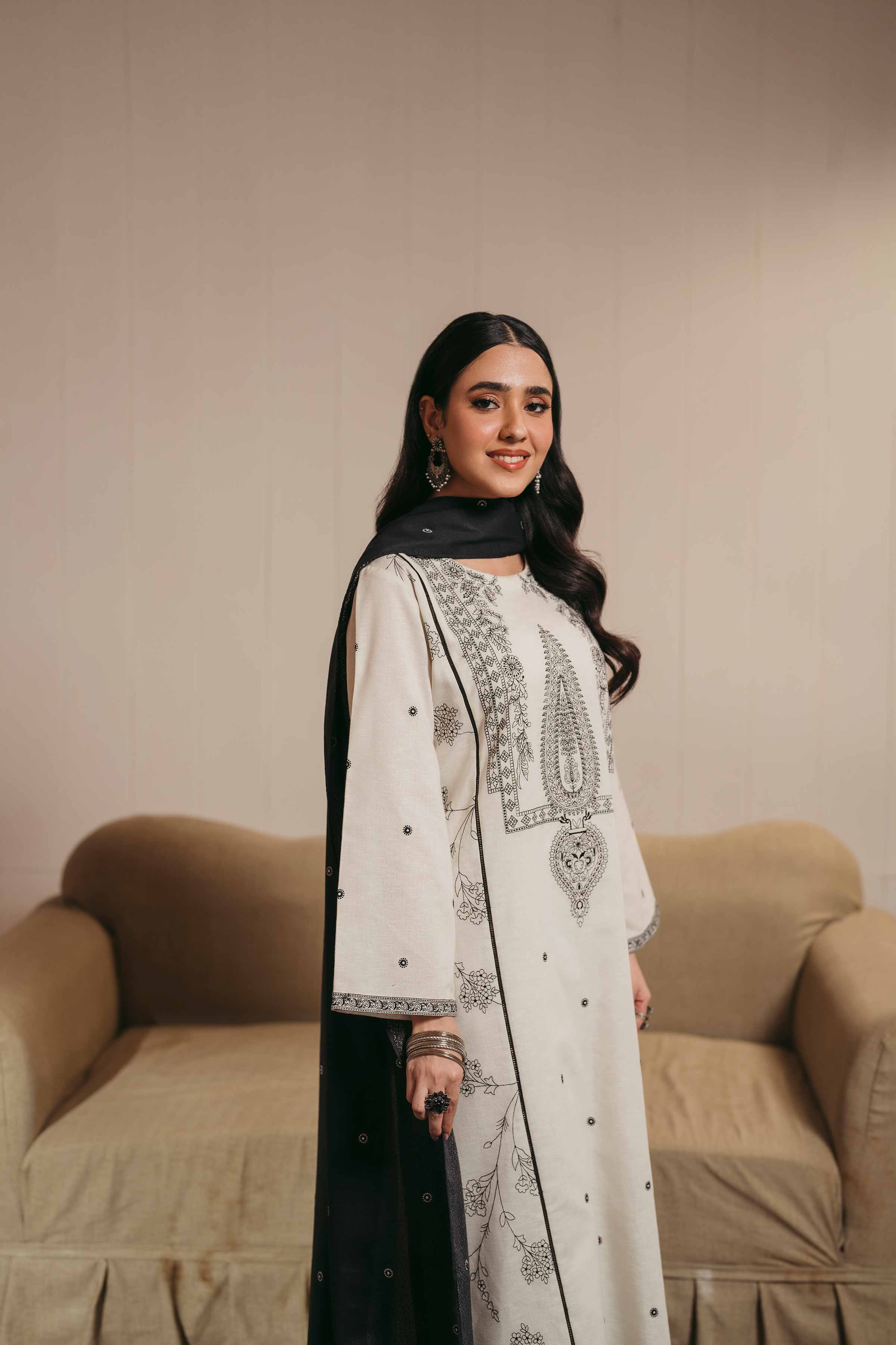 3 Piece - Embroidered Suit - PW24-263