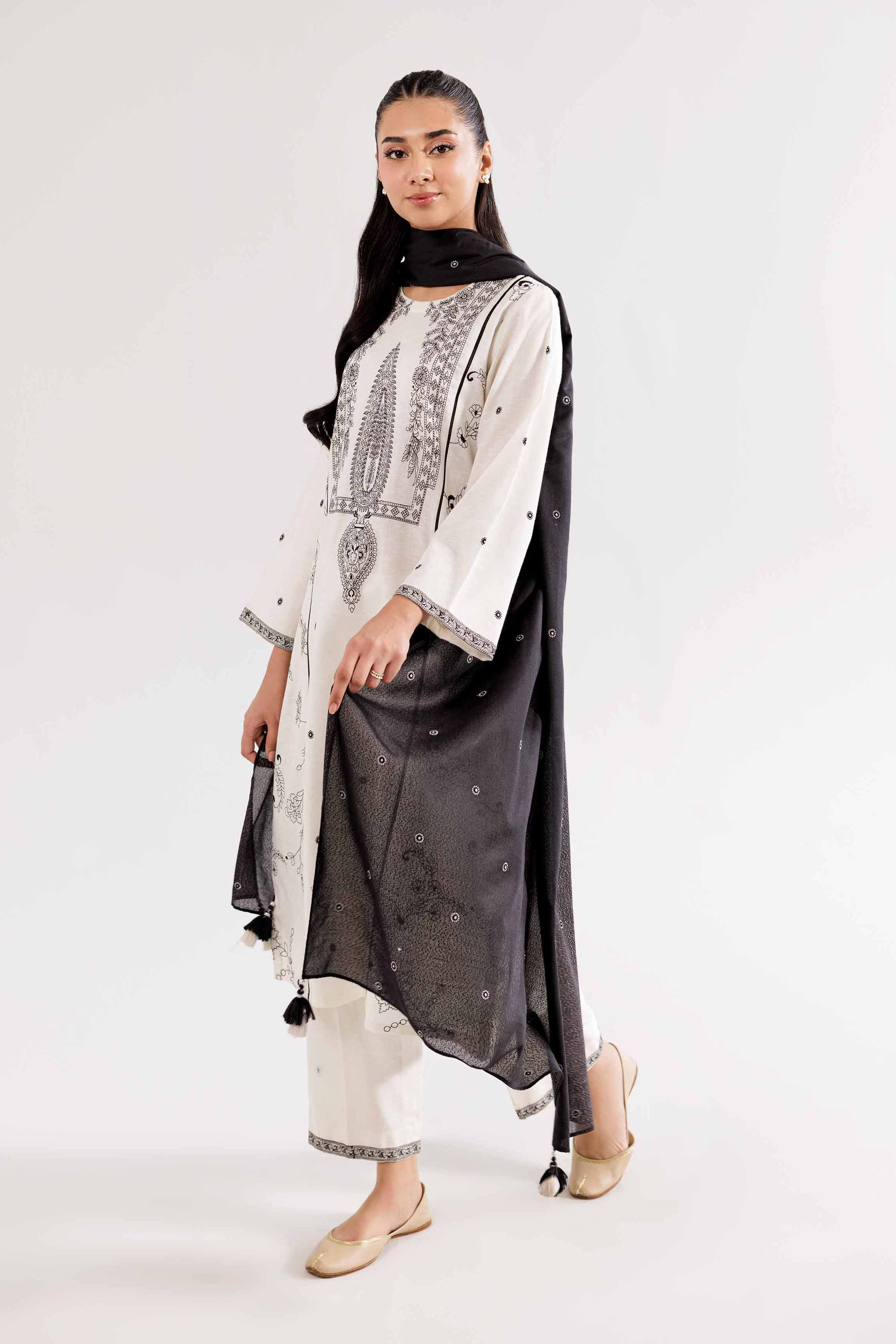 3 Piece - Embroidered Suit - PW24-263