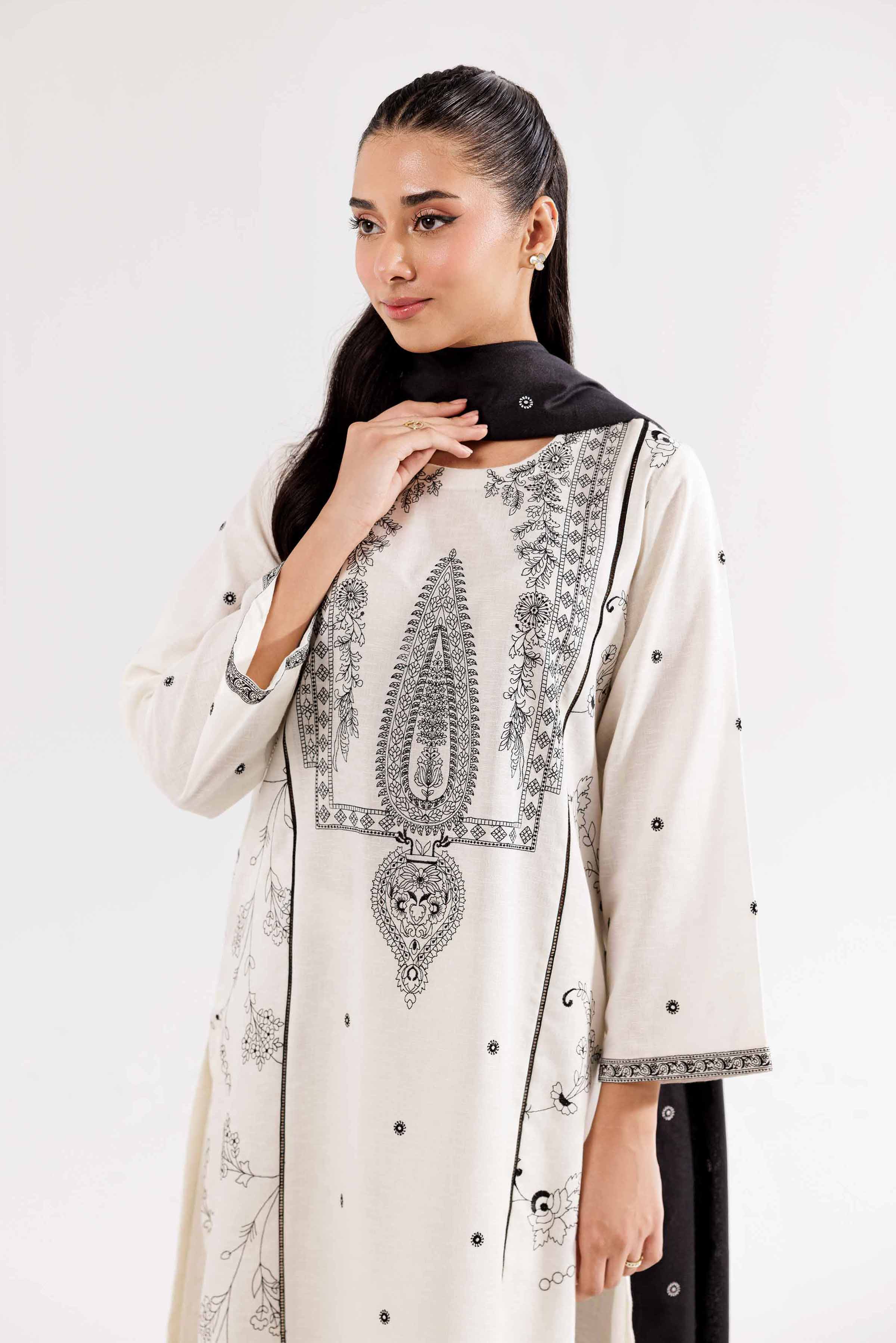 3 Piece - Embroidered Suit - PW24-263