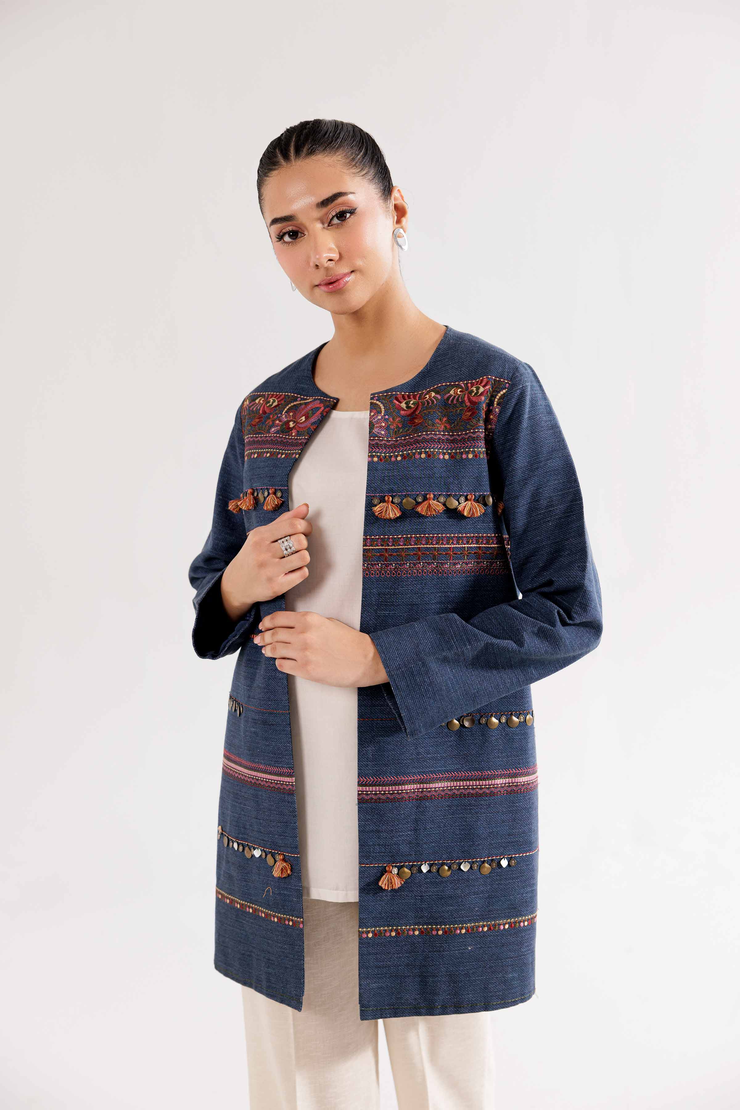 Printed Embroidered Jacket - PW24-266