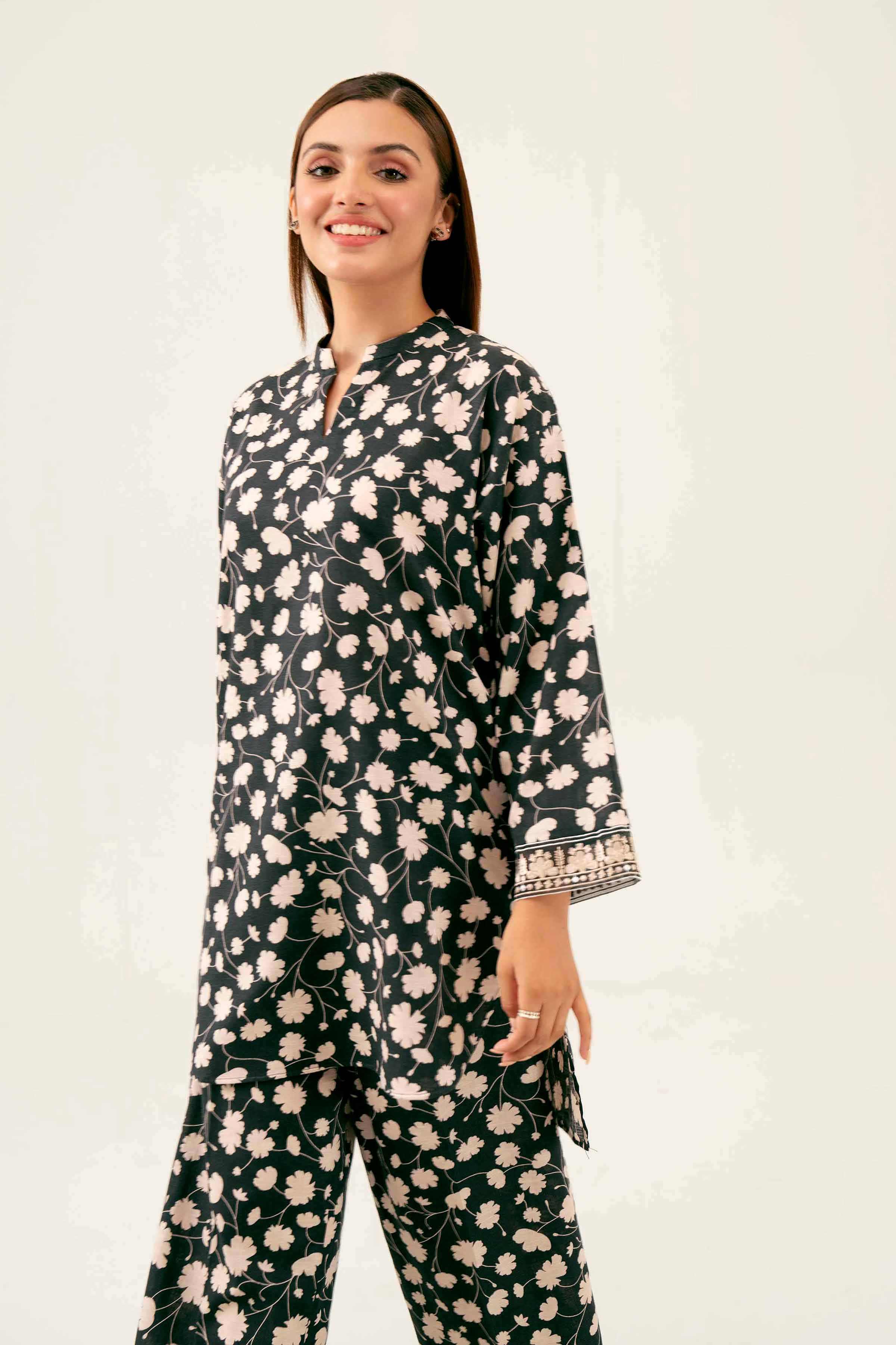 2 Piece - Printed Embroidered Suit - PW24-271