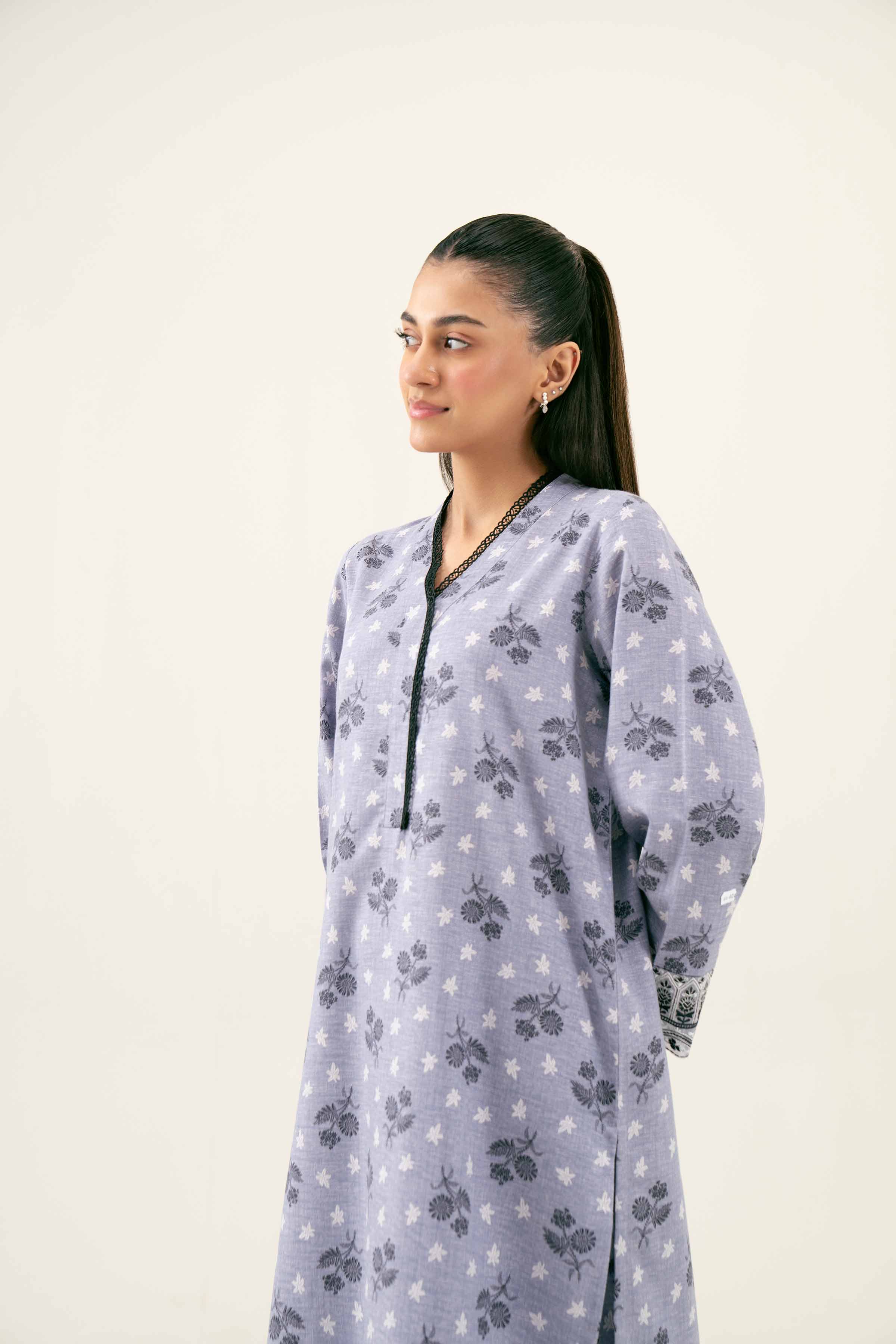 2 Piece - Printed Embroidered Suit - PW24-279