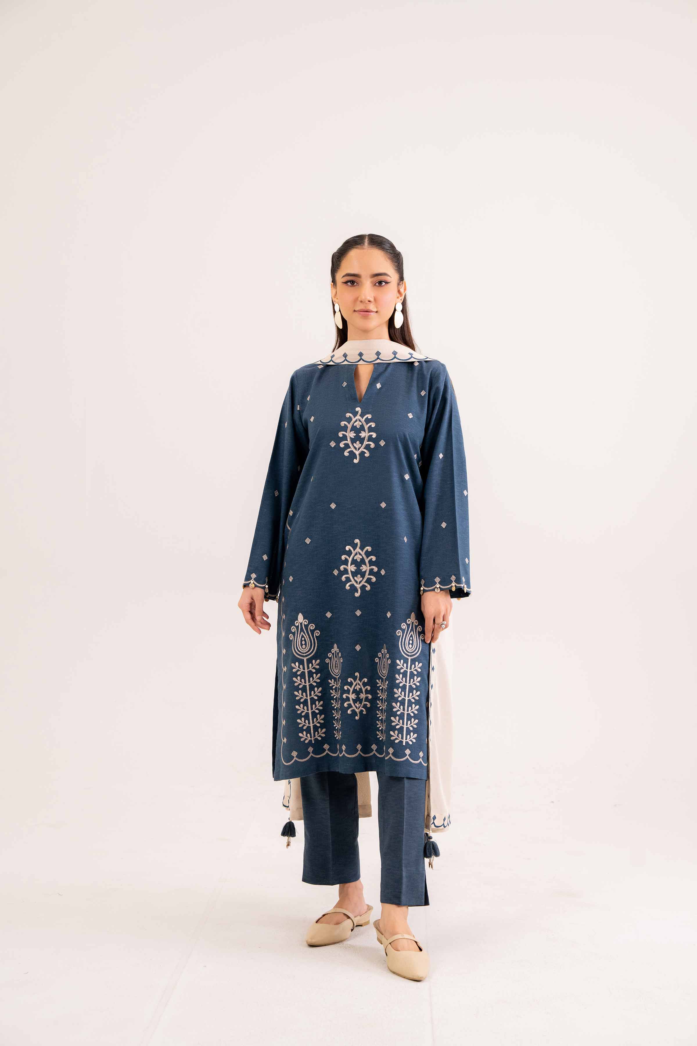 3 Piece - Embroidered Suit - PW24-280