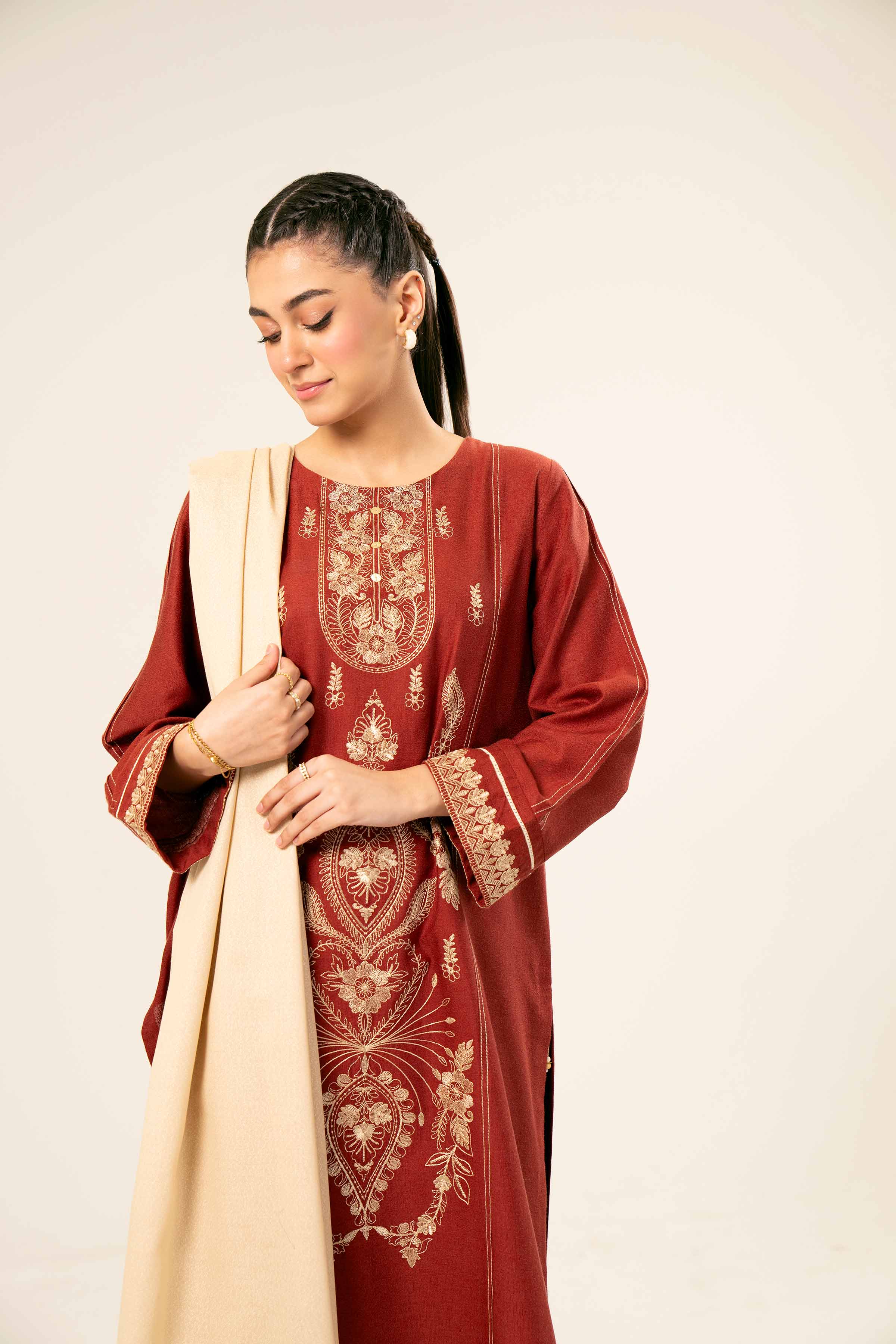 3 Piece - Embroidered Suit - PW24-282