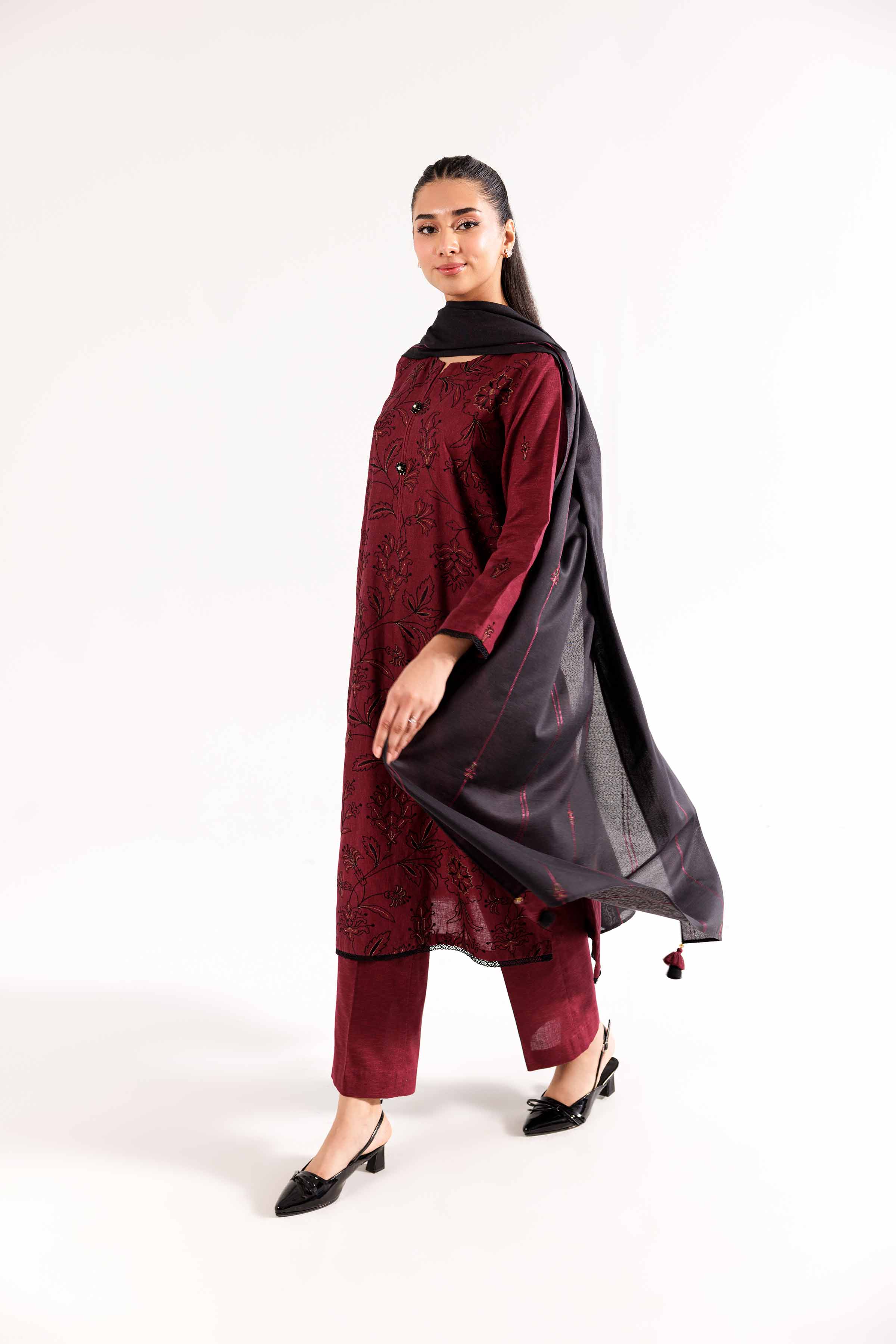 3 Piece - Embroidered Suit - PW24-295