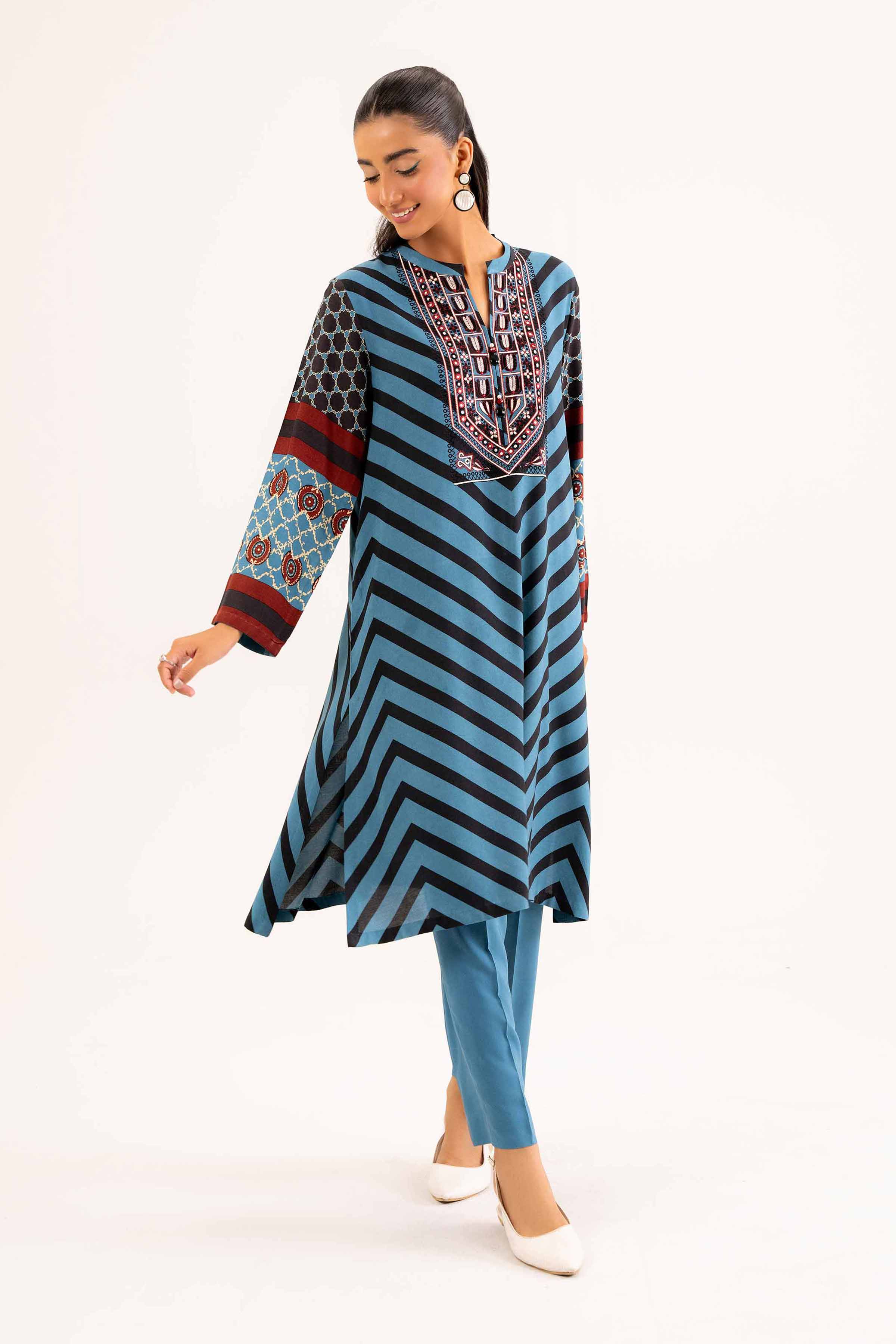 2 Piece - Printed Embroidered Suit - PW24-317