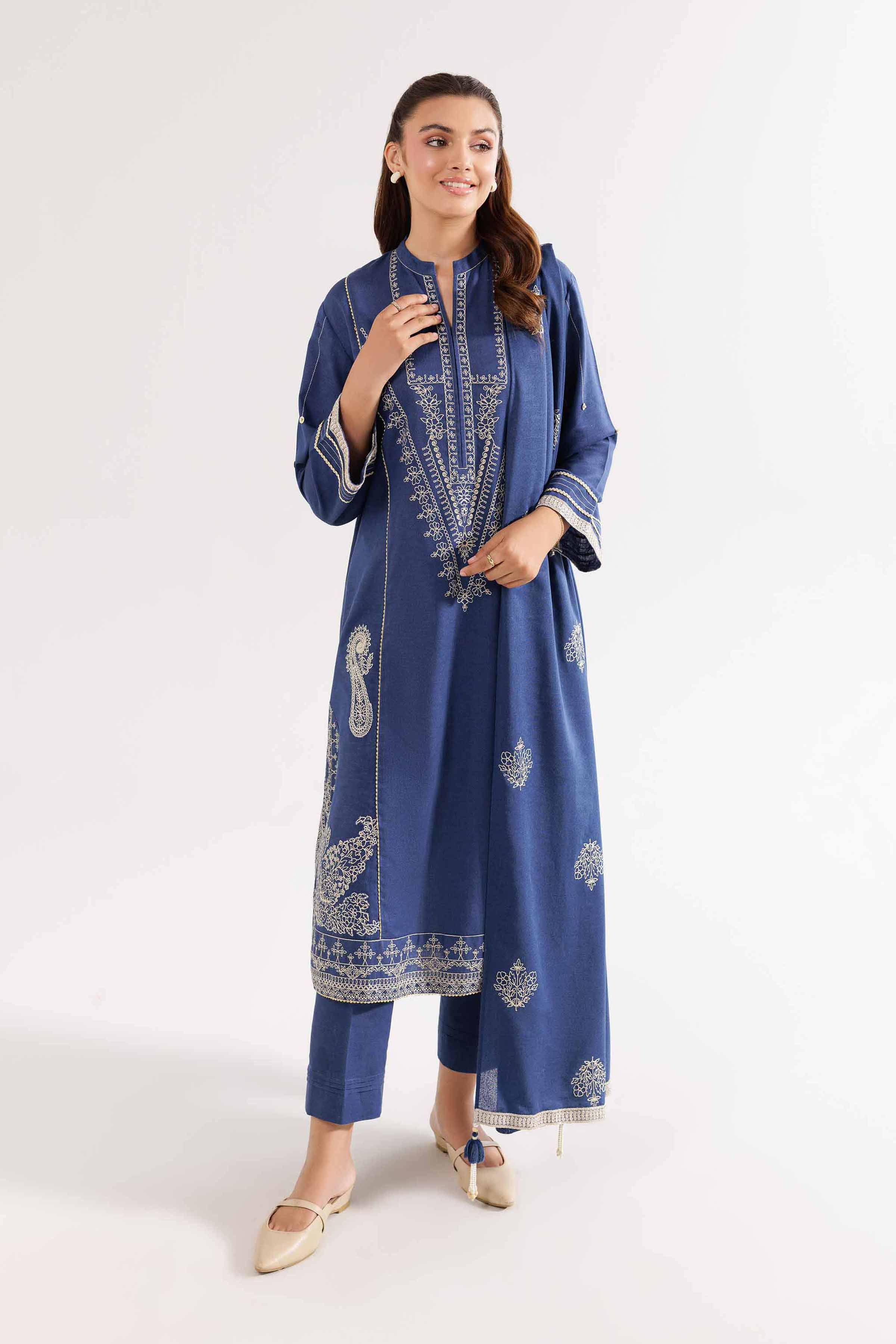 3 Piece - Embroidered Suit - PW24-341