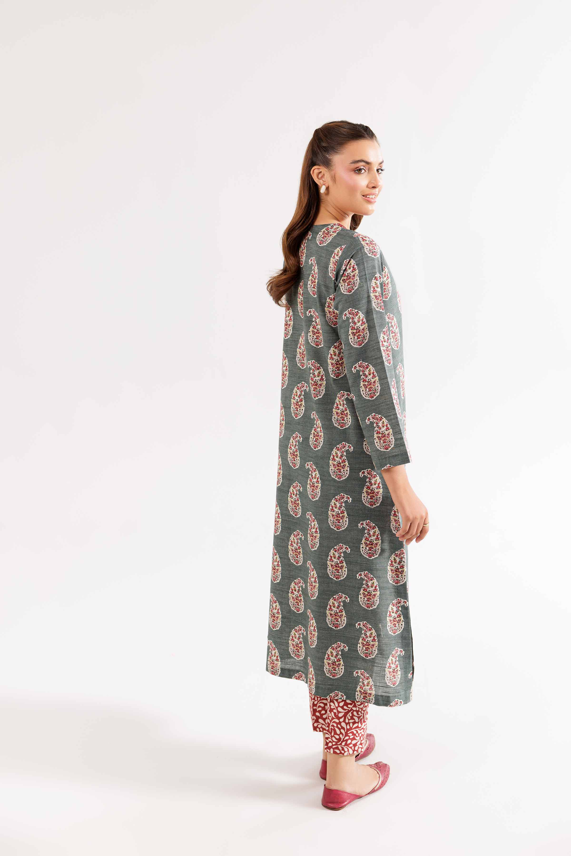 2 Piece - Printed Embroidered Suit - PW24-406