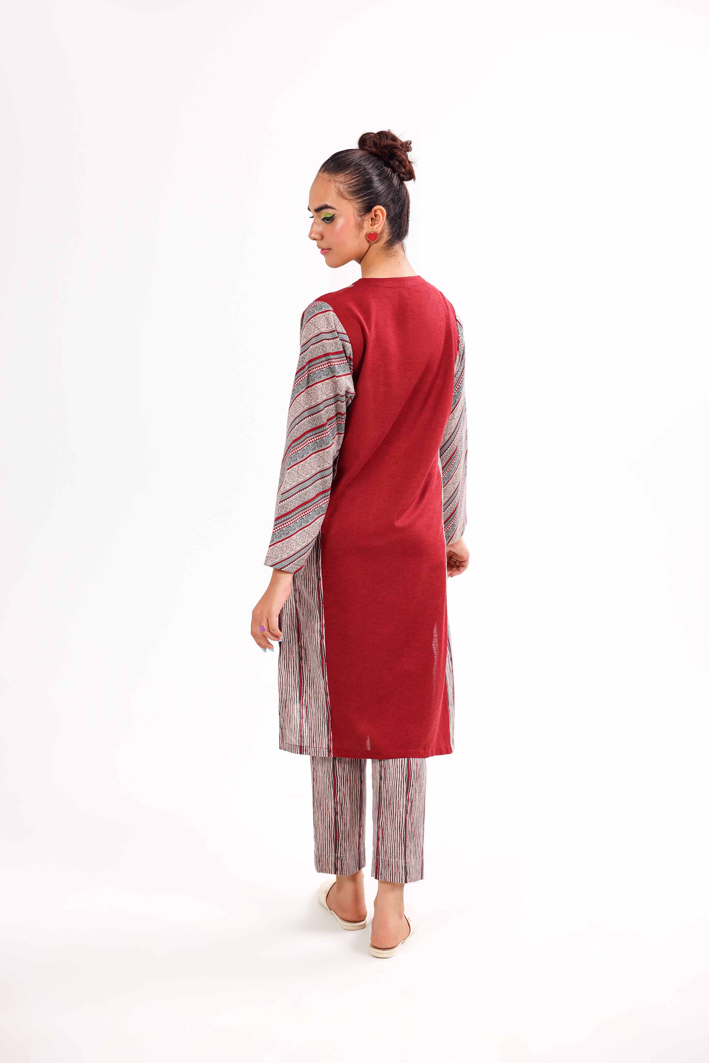 2 Piece - Printed Embroidered Suit - PW24-430